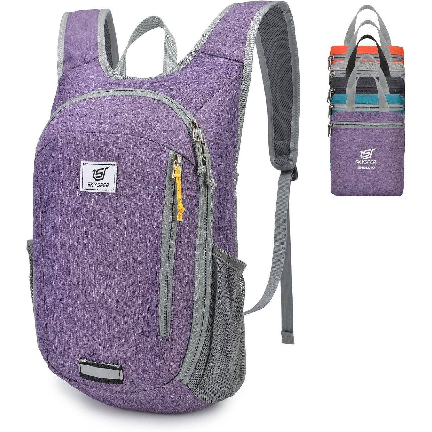 Rucksack Faltbar Ultraleicht Wasserfest Daypack 10L 15L 10L Violett