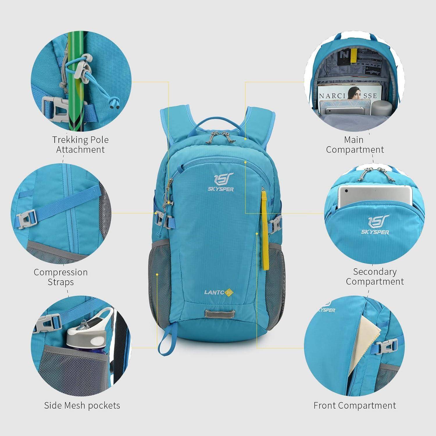 Wanderrucksack Trekkingrucksack Rückenbelüftung 3D 20Liter Blau 20l