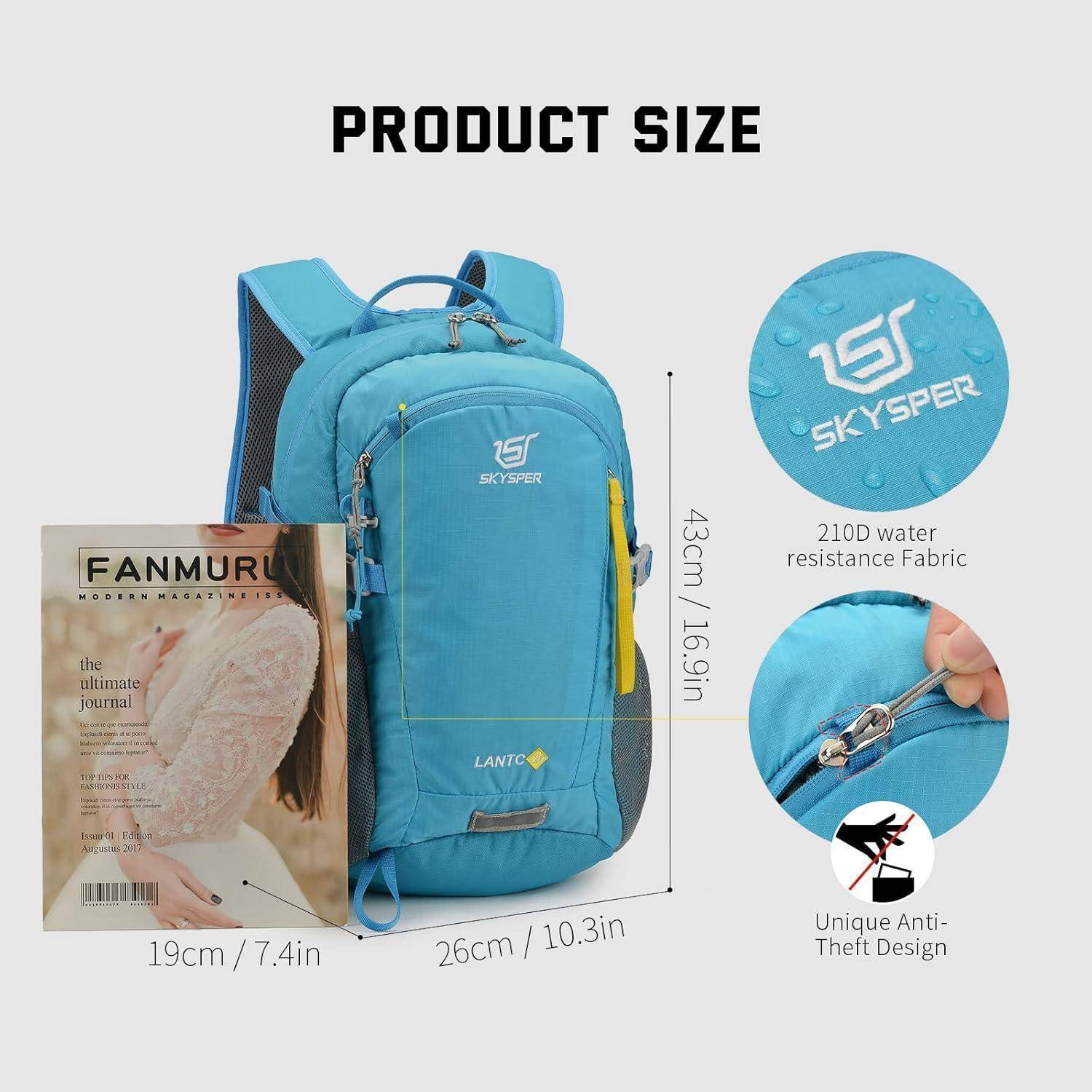 Wanderrucksack Trekkingrucksack Rückenbelüftung 3D 20Liter Blau 20l