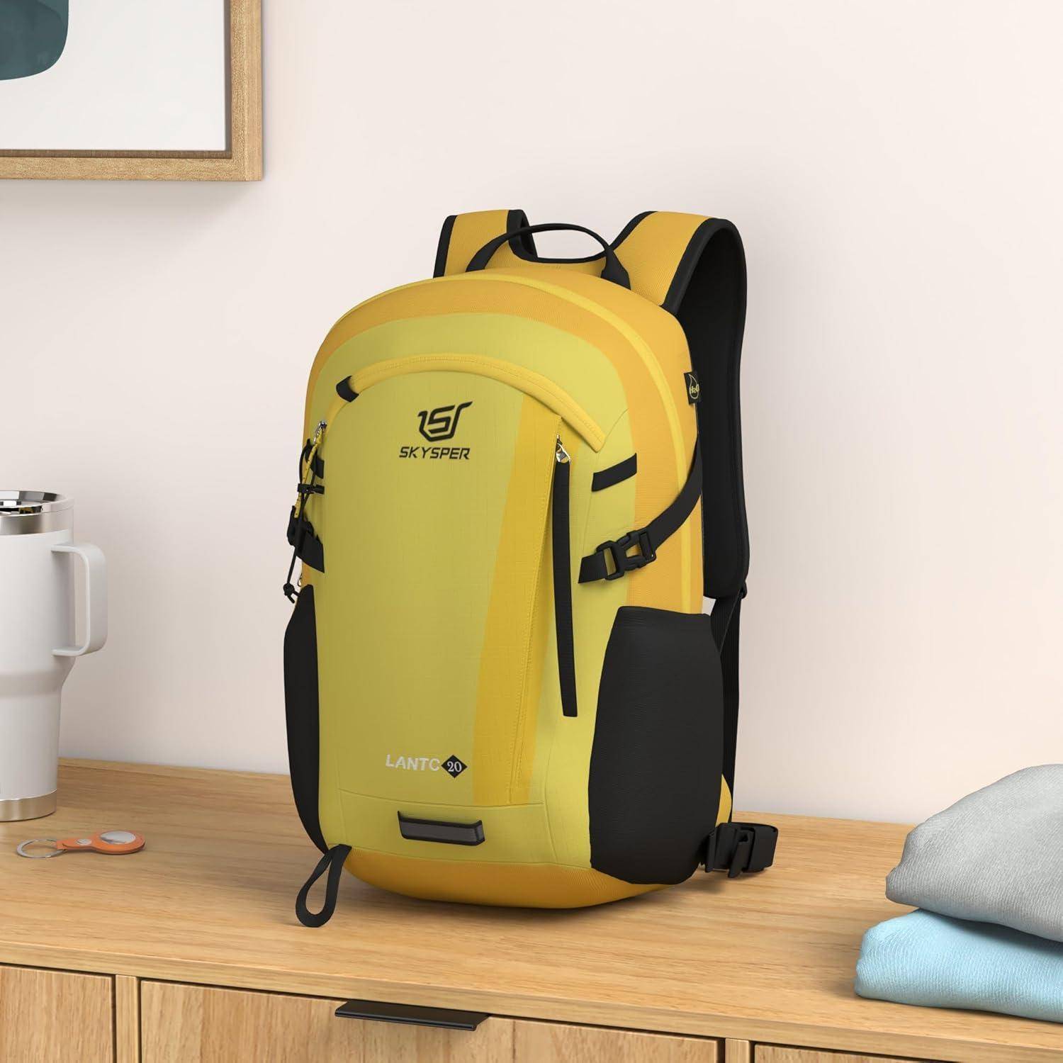 Wanderrucksack Rückenbelüftung Mesh Outdoor Wandern 20Liter Gelb-20l