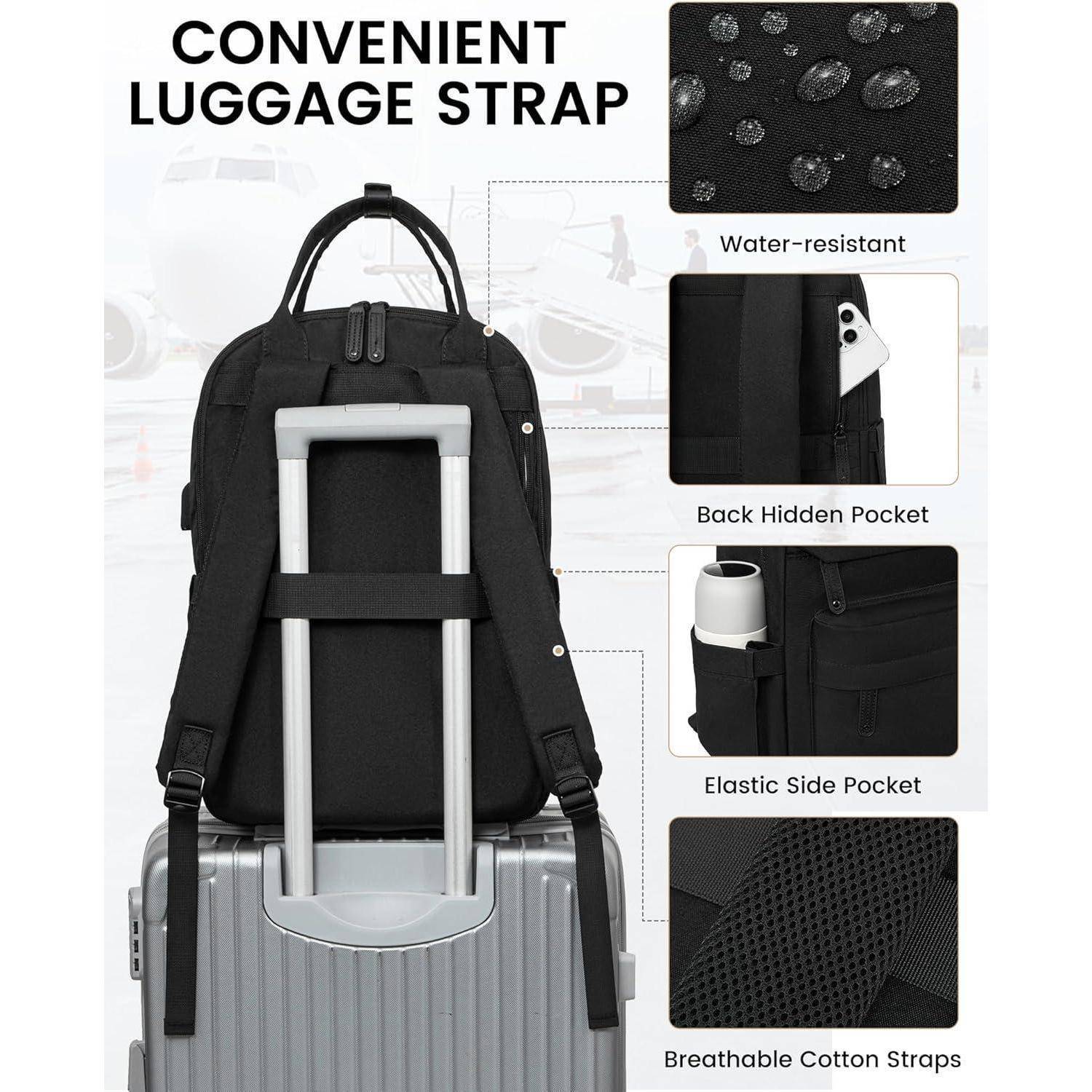 Schulrucksack Teenager Mädchen Laptopfach17Zoll 17,3 Zoll A-schwarz