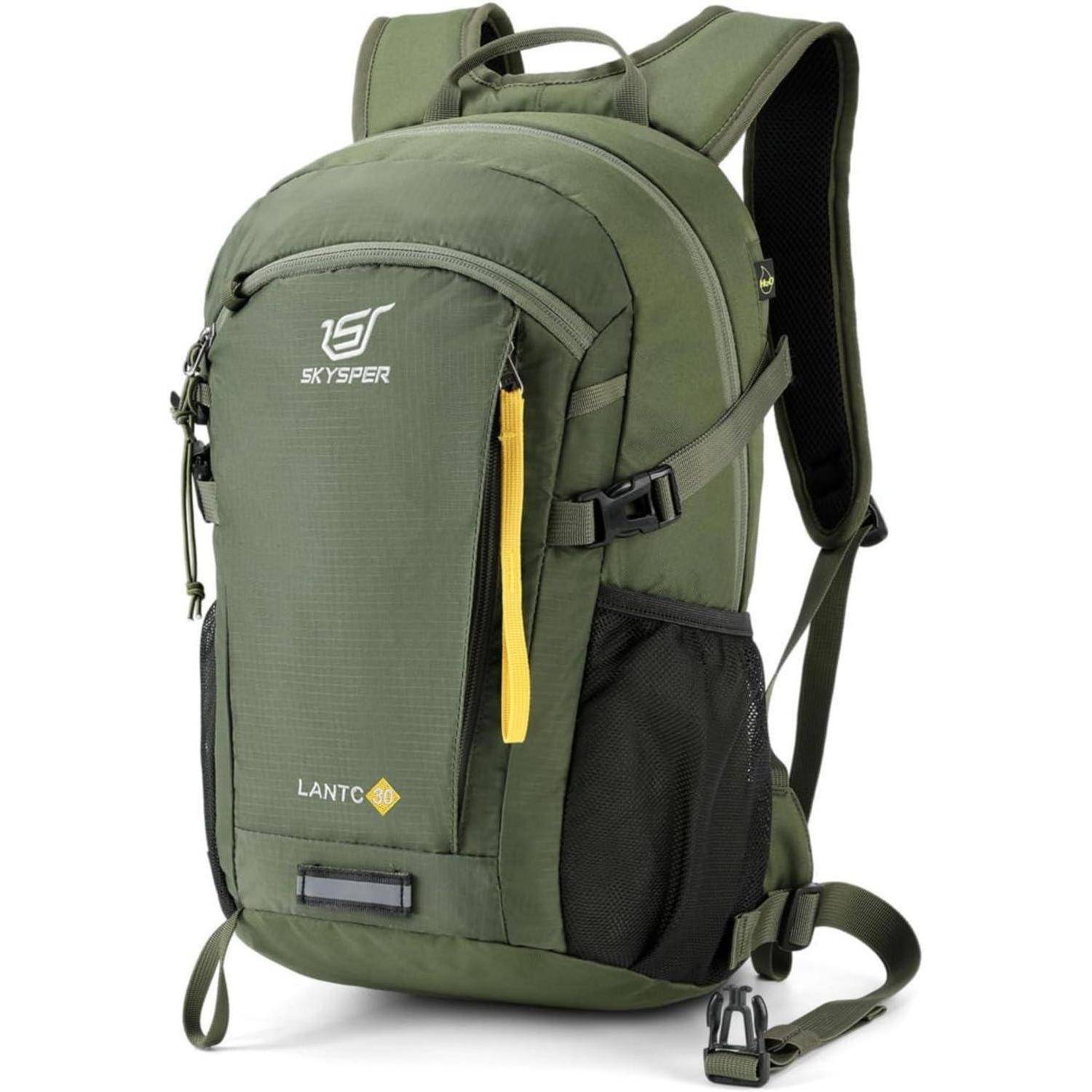 Wanderrucksack Leicht Rückenbelüftung Trekking 30Liter Militärgrün-30l