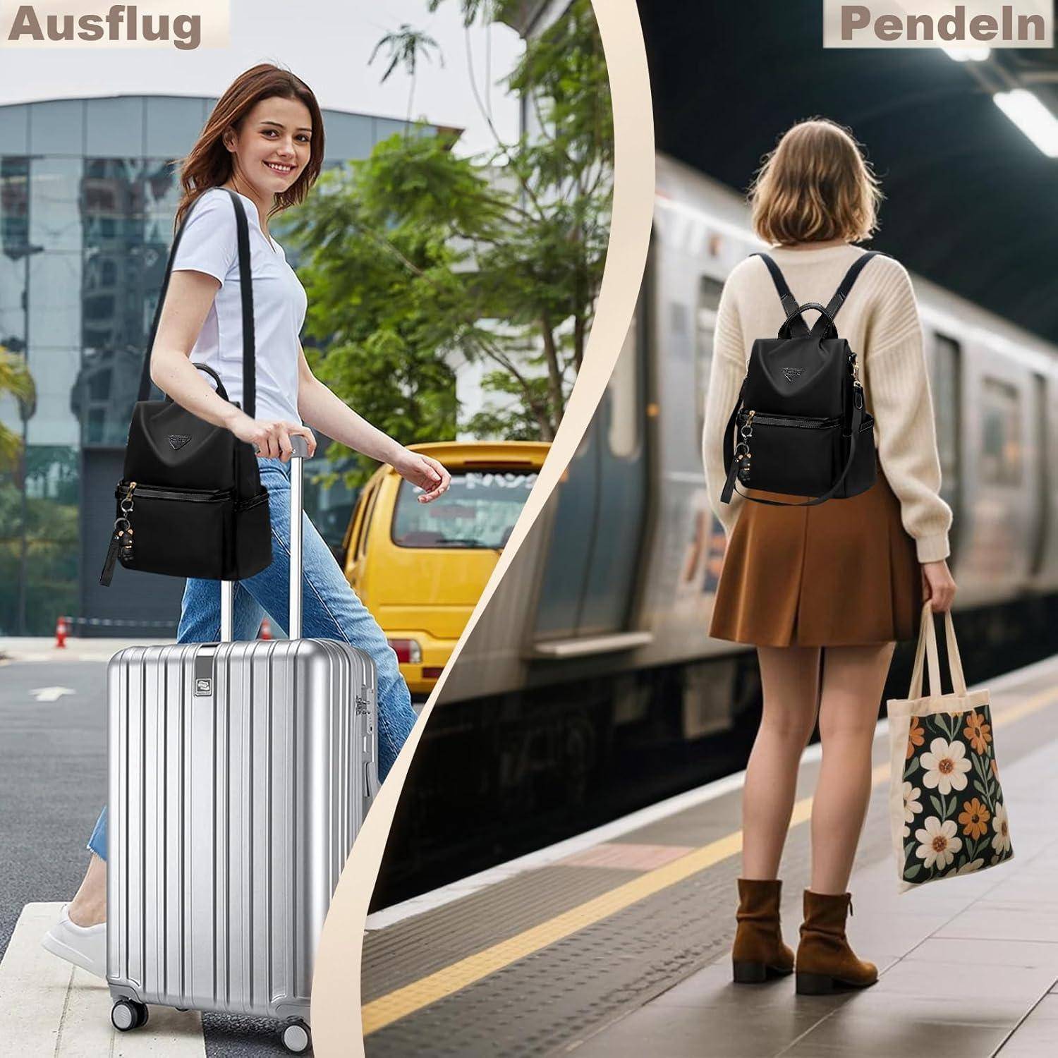 Rucksack Damen Diebstahlsicher Cityrucksack Elegant Schwarz