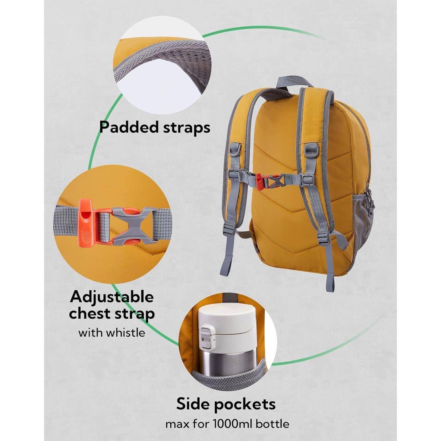 Rucksack Wanderrucksack 12L Brustschnalle Herren Damen Gelb Orange