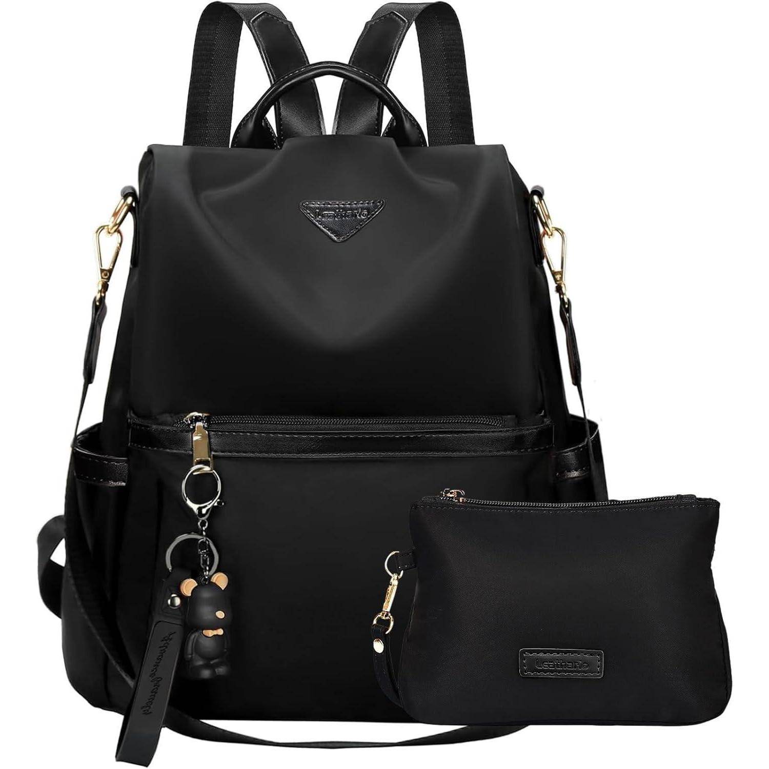 Rucksack Damen diebstahlsicher PX4 wasserdicht Set Elegant Schwarz