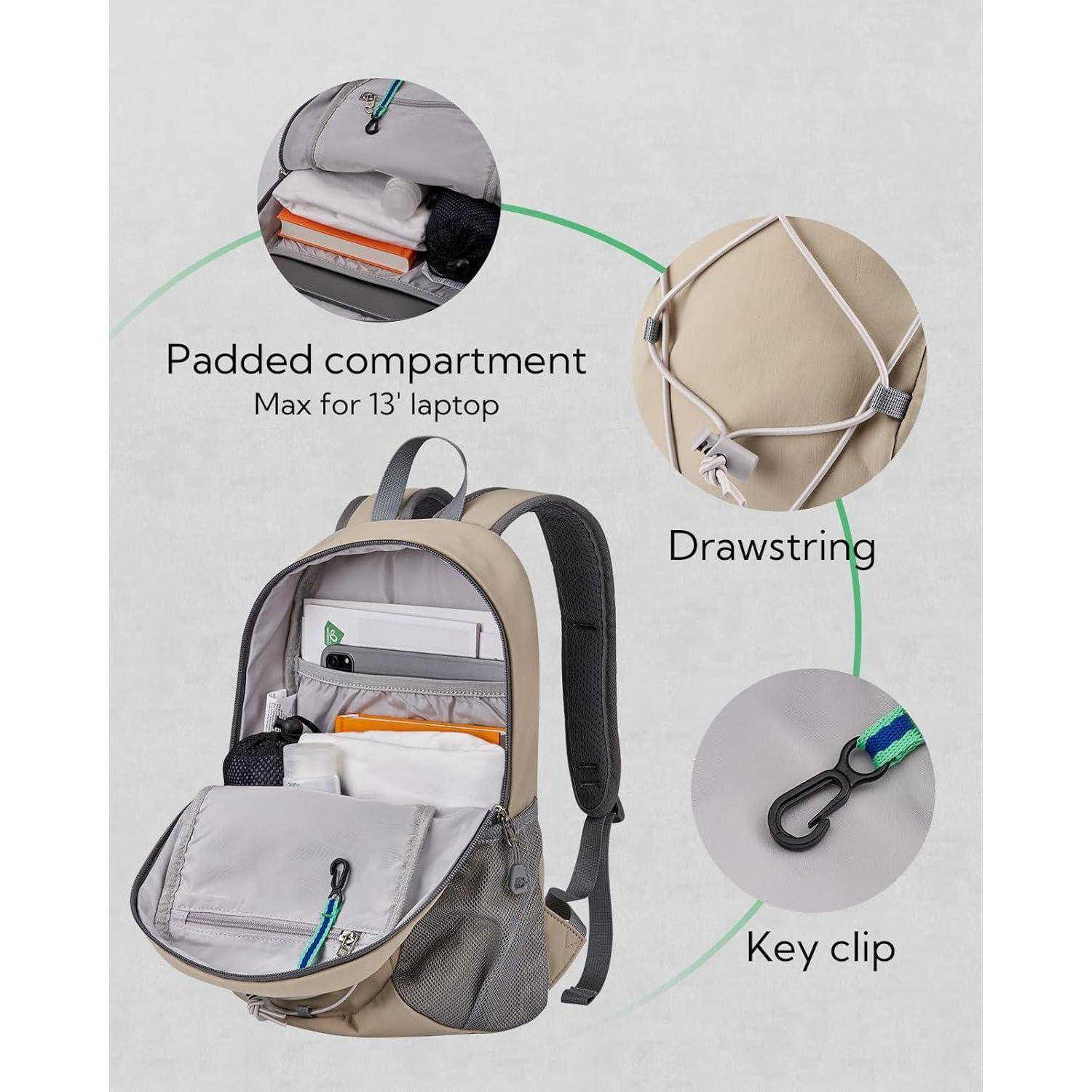 Rucksack Wanderrucksack 12L Daypack Wandern Fahrrad Herren Khaki