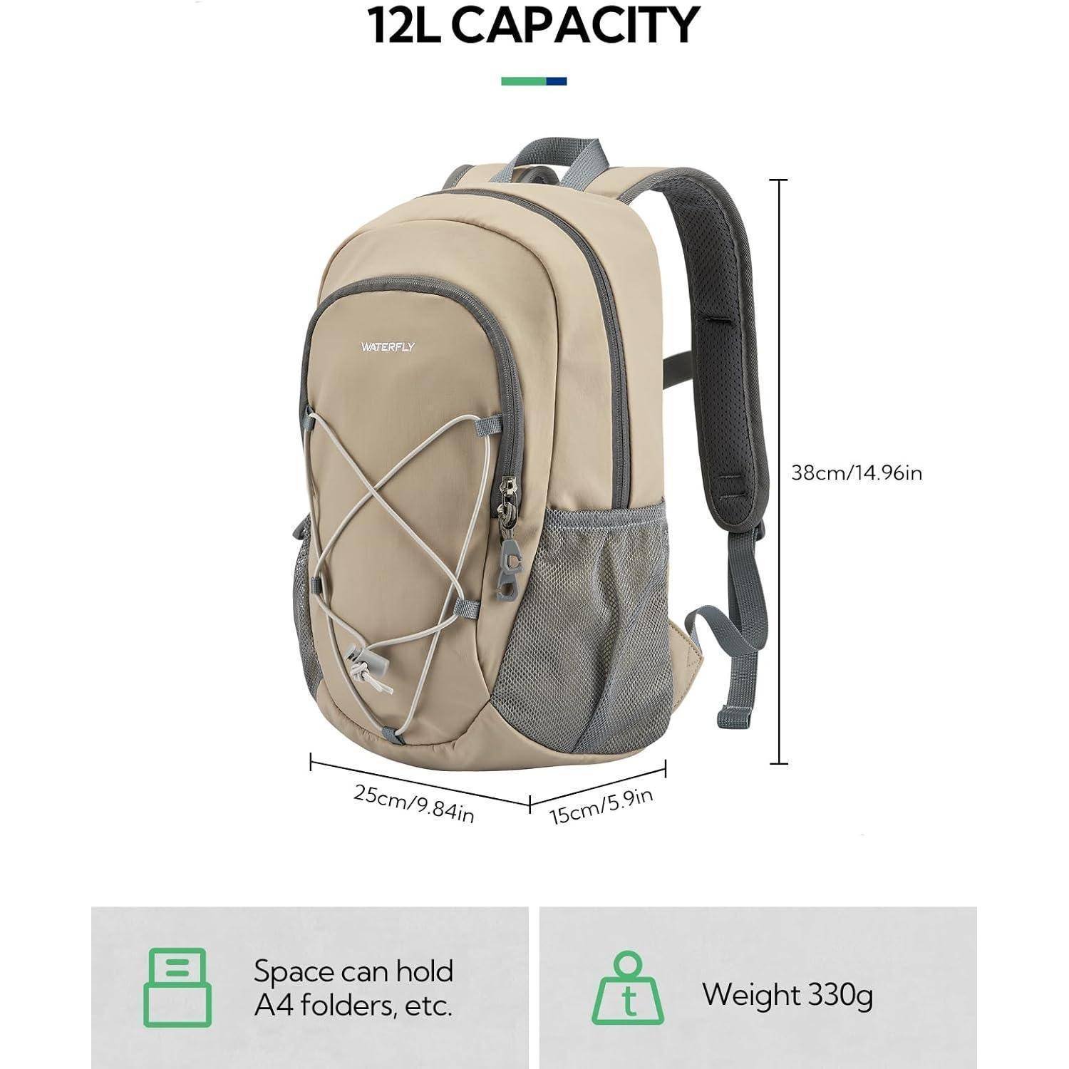 Rucksack Wanderrucksack 12L Daypack Wandern Fahrrad Herren Khaki