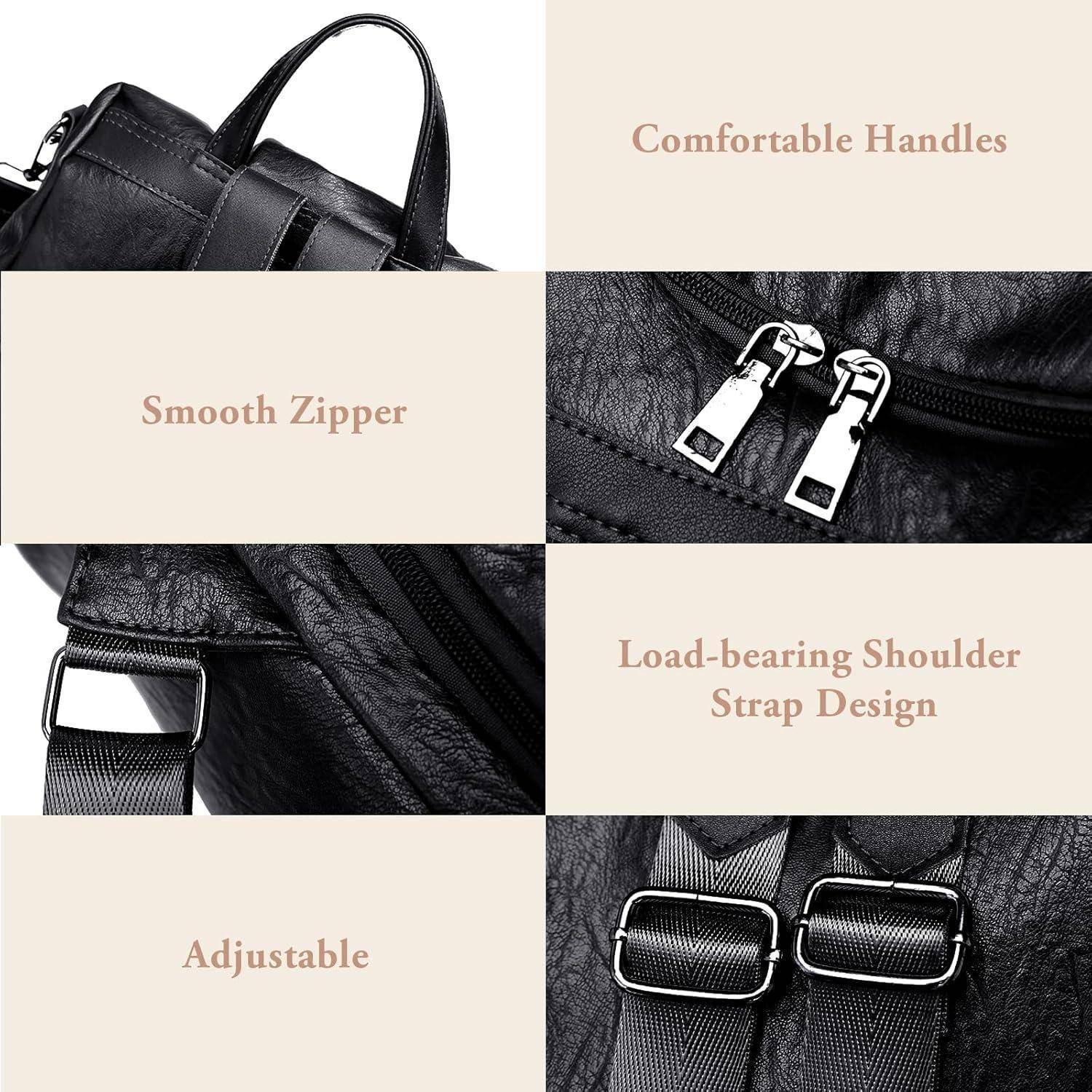 Schwarze Tasche mit folgenden Merkmalen: glatter Reißverschluss, bequeme Griffe, verstellbares Schultergurtdesign mit hoher Tragfähigkeit.