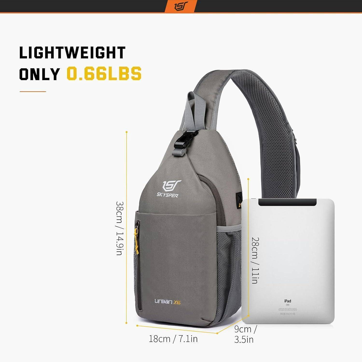 Schultertasche Brusttasche Crossbody Wasserfest Urbanx6-khakigrau