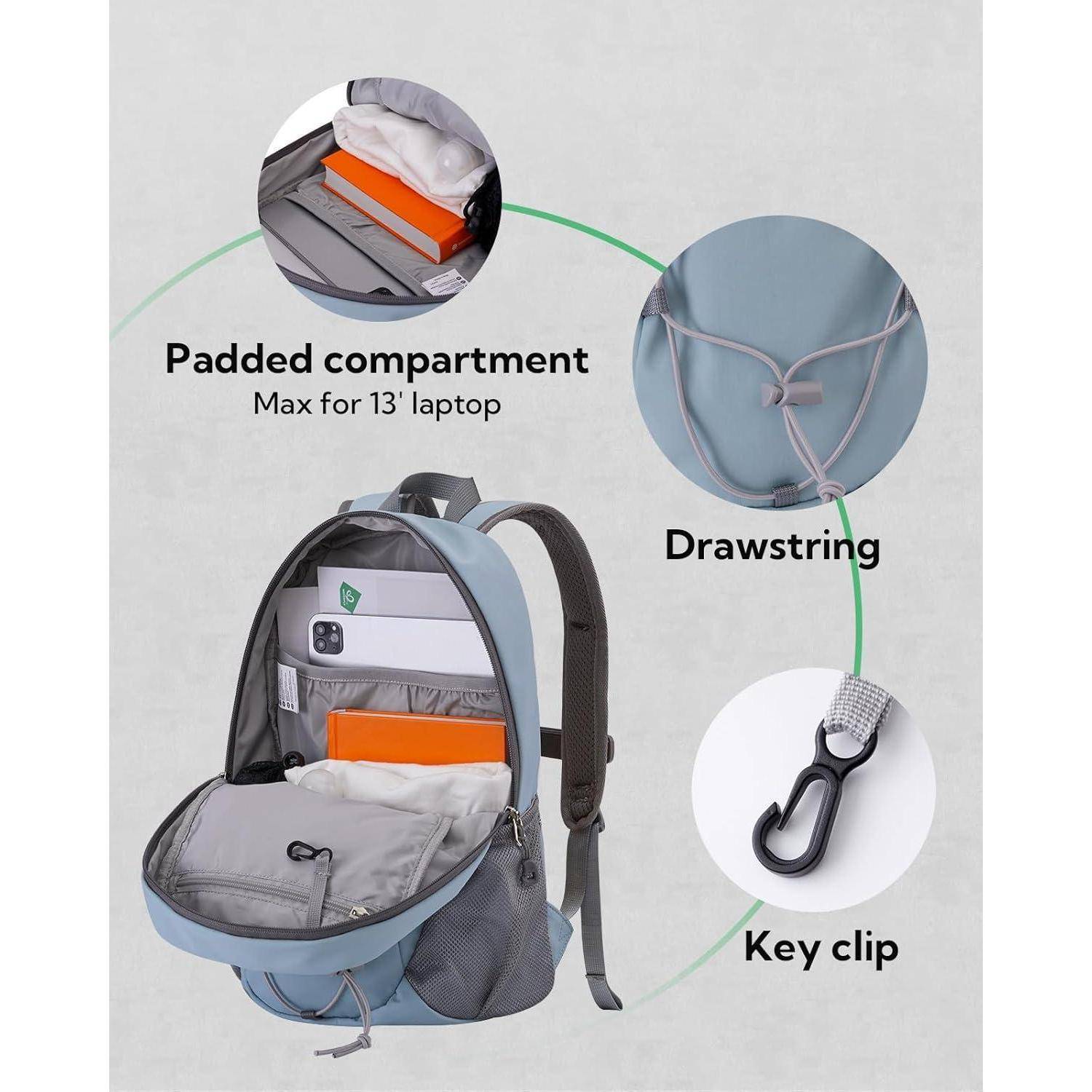 Rucksack 12L klein Daypack Outdoor Brustschnalle Wandern Hellblau