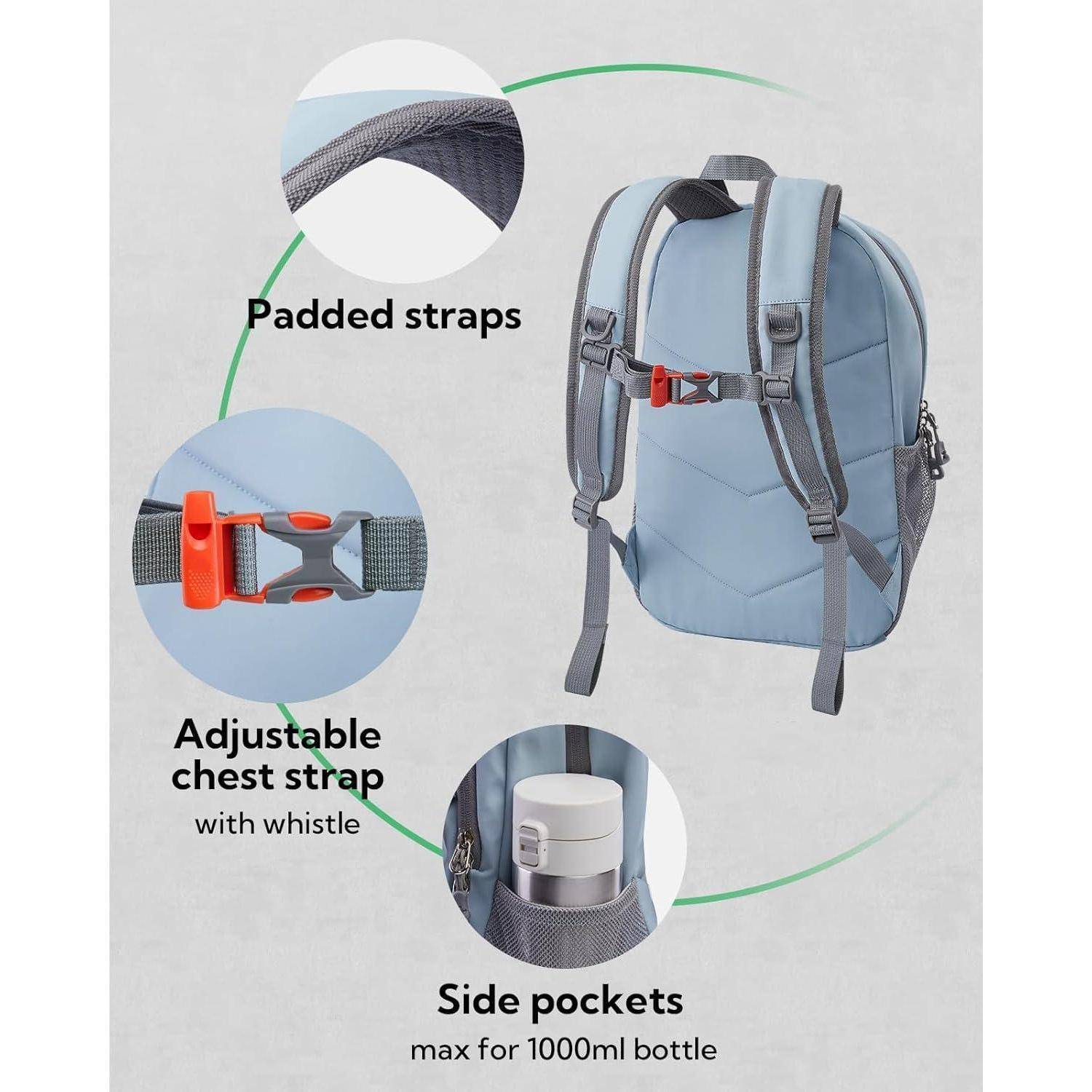 Rucksack 12L klein Daypack Outdoor Brustschnalle Wandern Hellblau