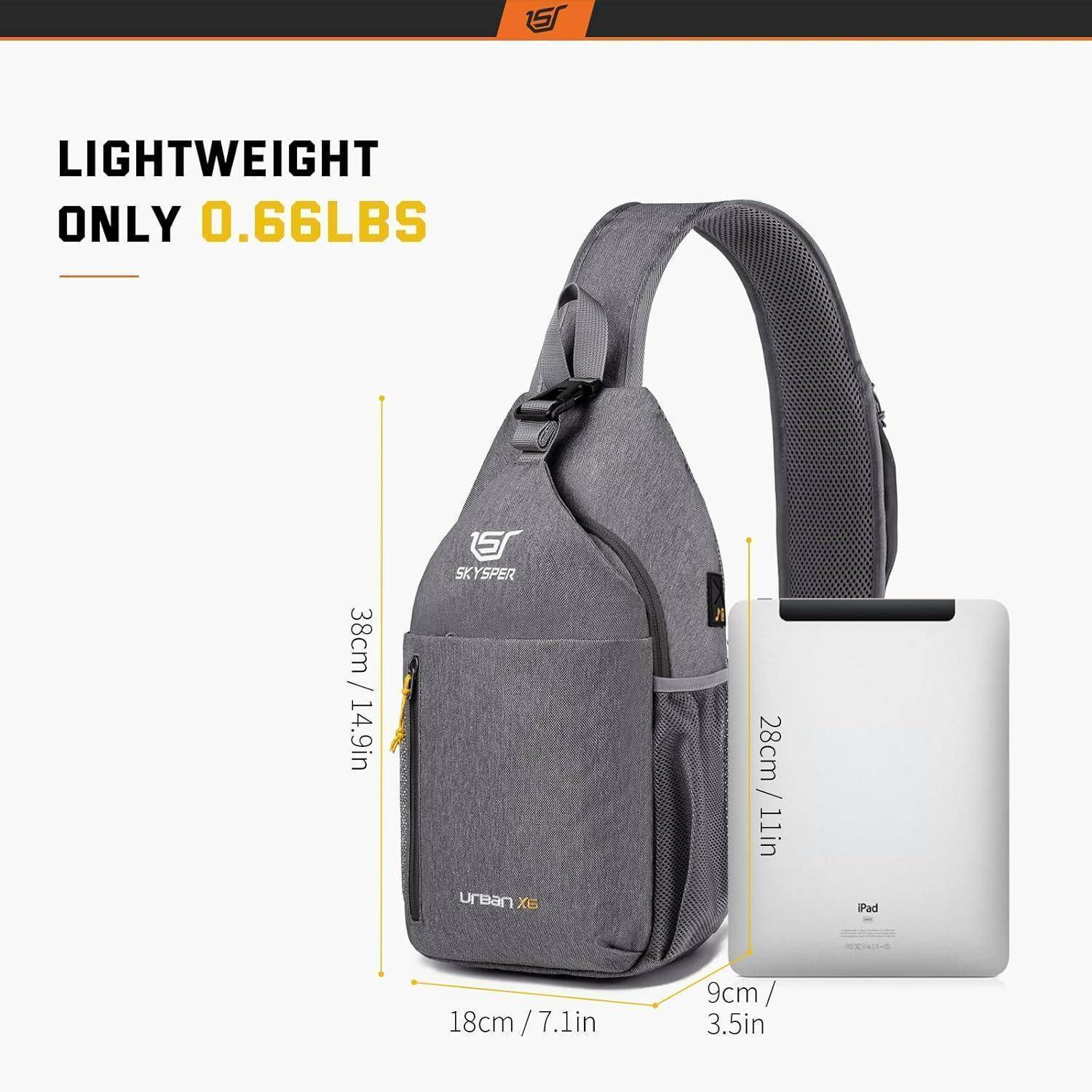 Schultertasche Brusttasche Crossbody Wasserfest Klein Urbanx6-grau