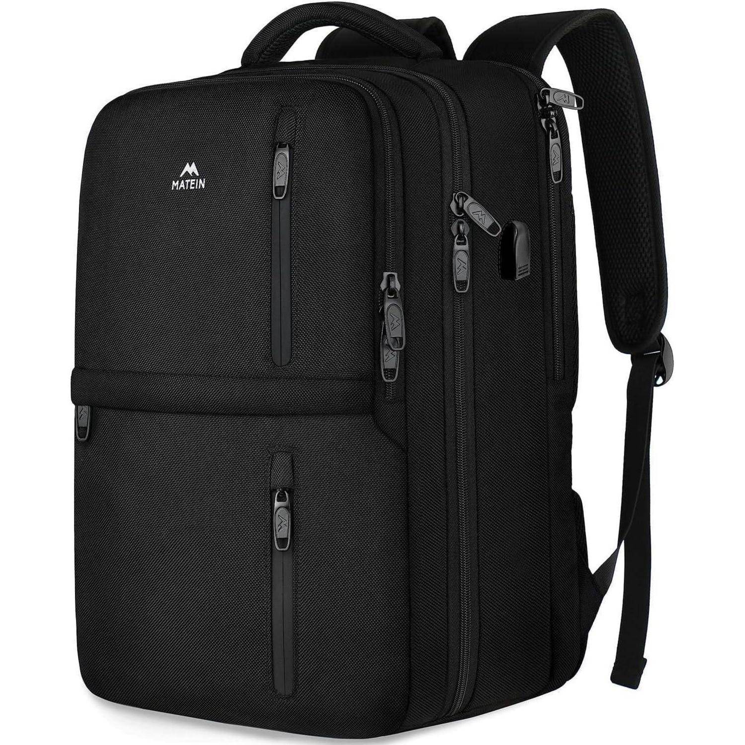 Handgepäck Rucksack 55x40x20 Laptop 18.4 Lufthansa-55x40x20cm Schwarz