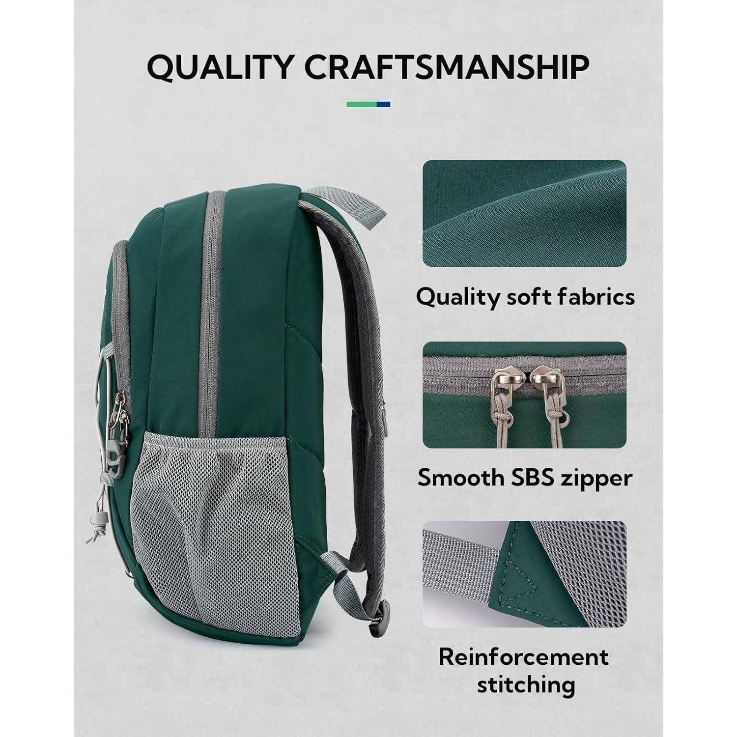 Rucksack 12L Wanderrucksack Brustschnalle Reisen Wandern Dunkelgrün