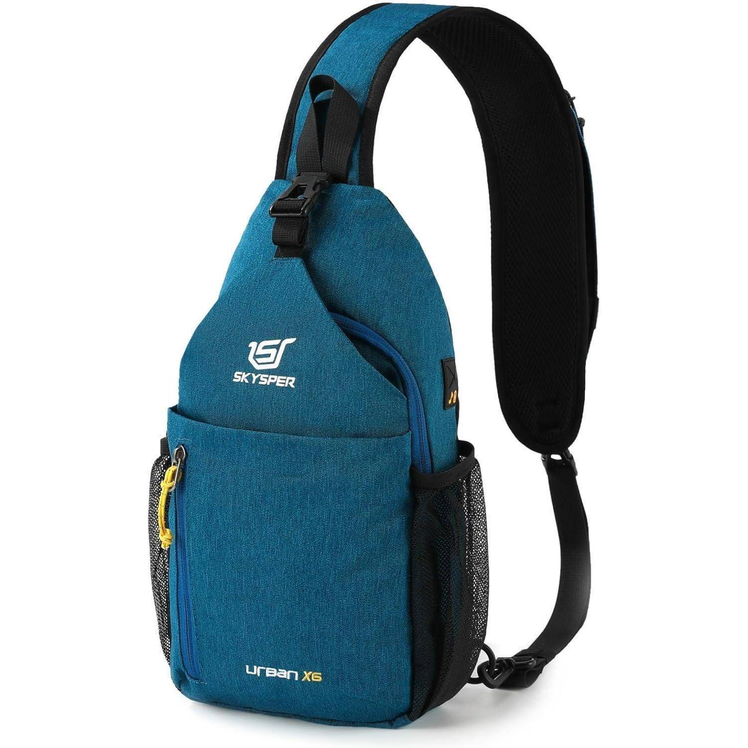 Schultertasche Brusttasche Wasserfest Outdoor Wandern Urbanx6 blau
