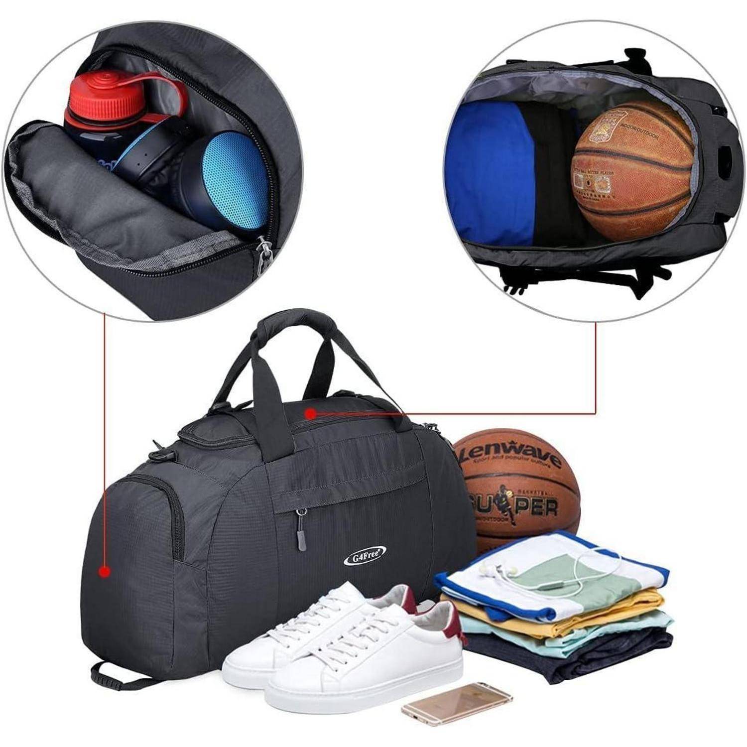 Reisetasche 40L 3Wege Schuhfach Herren Damen Schwarz