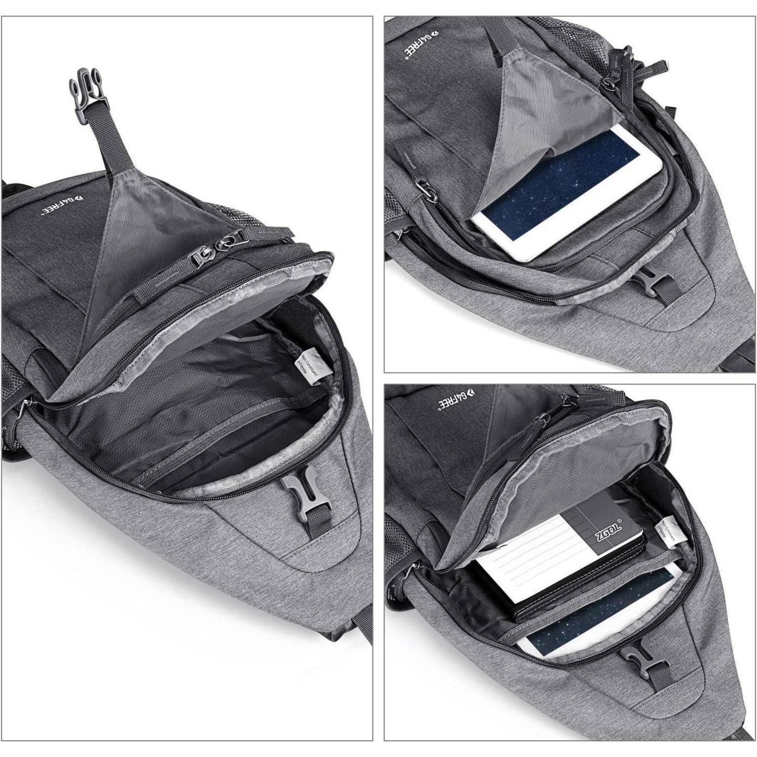 Slingbag Diebstahlschutz Crossbody Kopfhörerloch Outdoor Grau