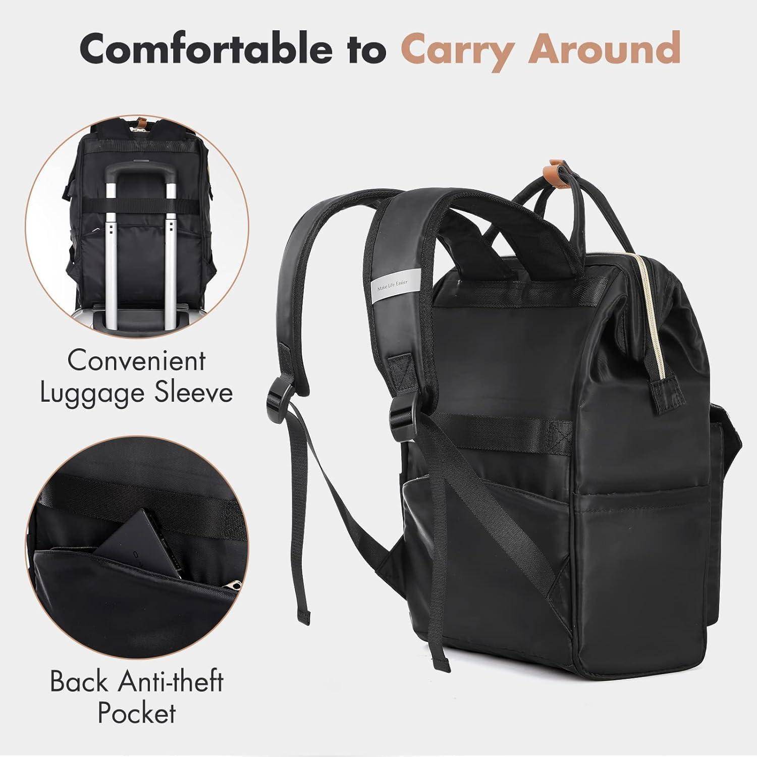 Rucksack Laptop Damen Wasserdicht Daypack 17.3 Zoll Schwarz Pfeil