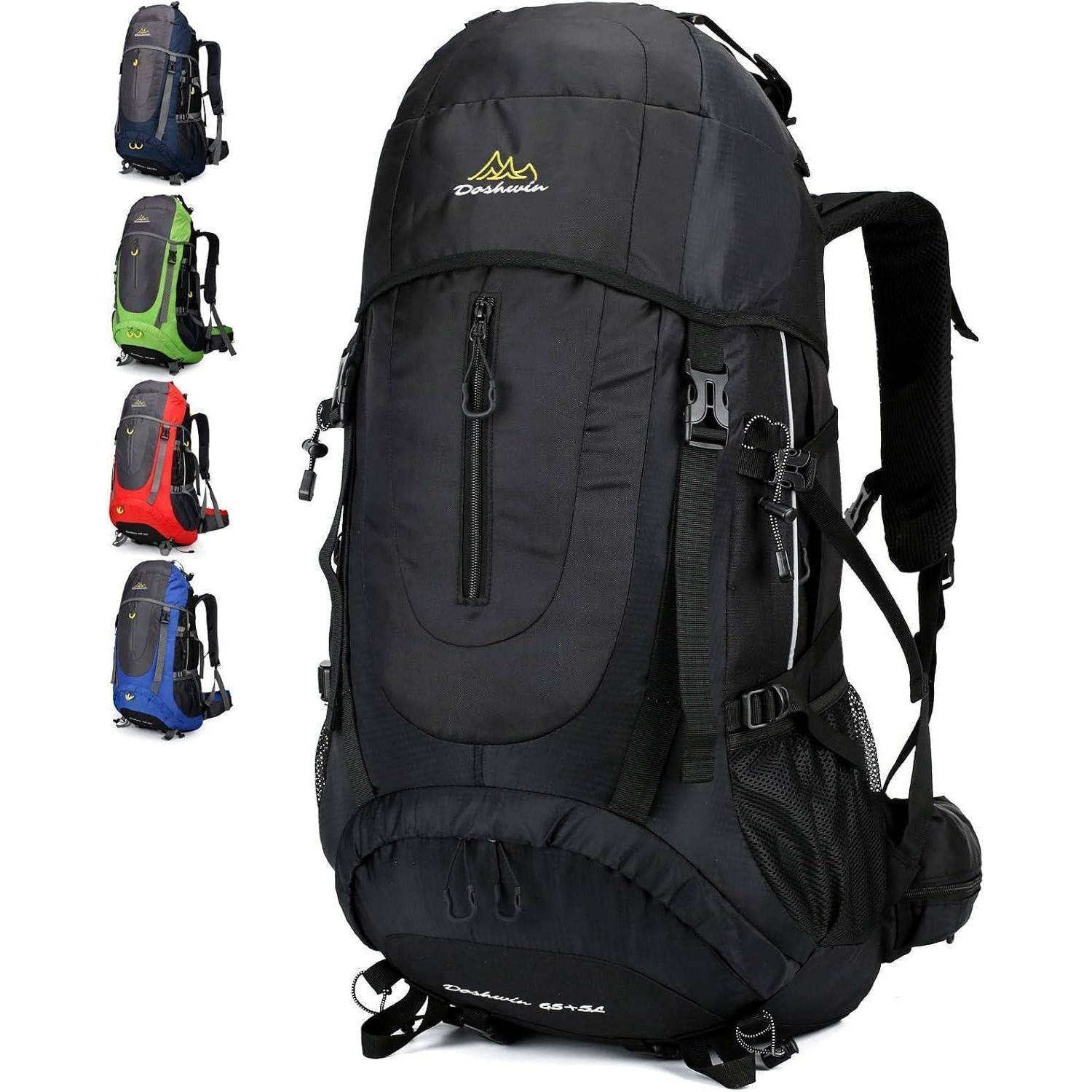 Rucksack 70L Trekking Reiserucksack Damen Herren XL Schwarz
