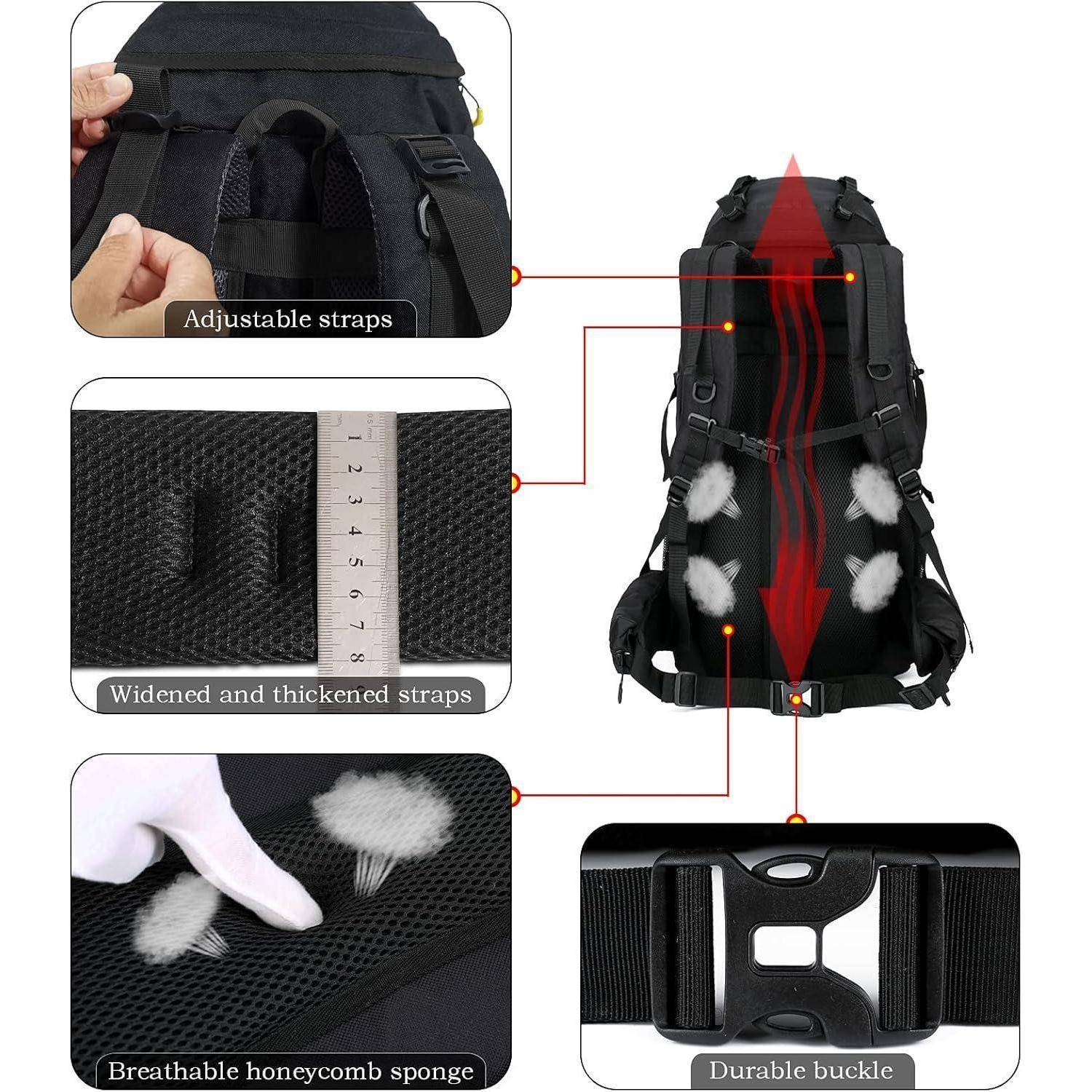 Rucksack 70L Trekking Reiserucksack Damen Herren XL Schwarz