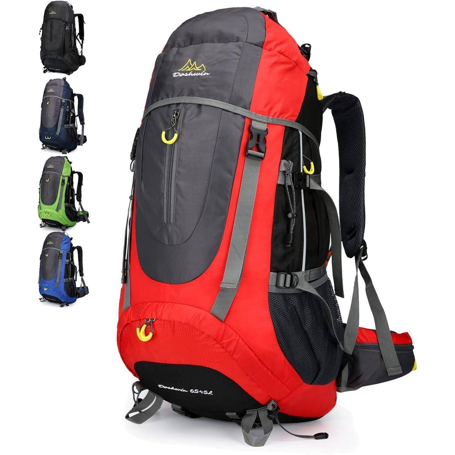 Rucksack 70L Trekkingrucksack Reiserucksack Damen Herren XL Rot