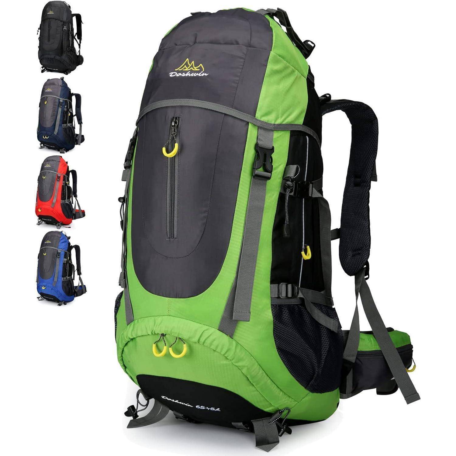 Trekkingrucksack 70L Camping Reiserucksack Damen Herren XL Grün