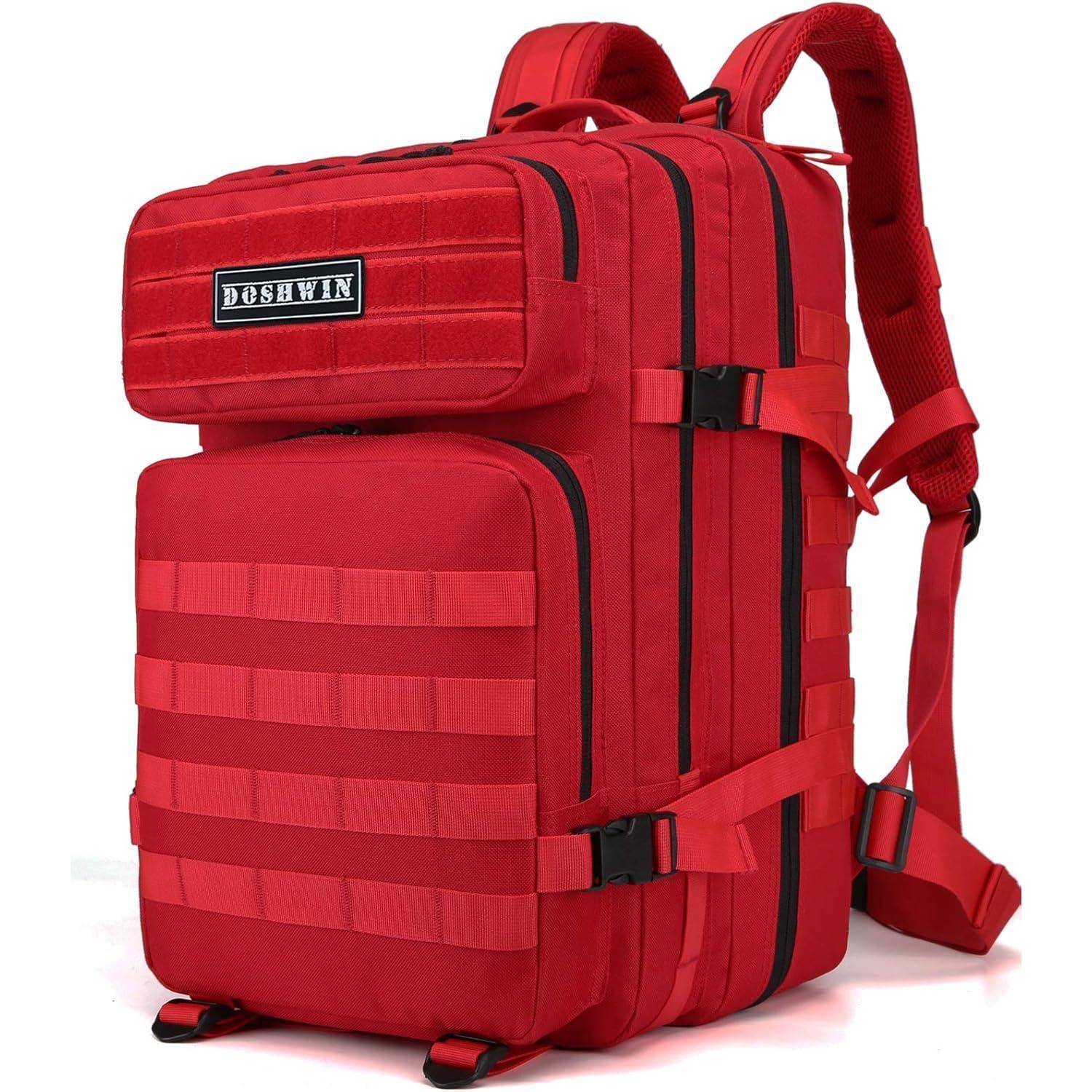 Rucksack 40L Taktischer Molle Fluchtrucksack Militär Rot