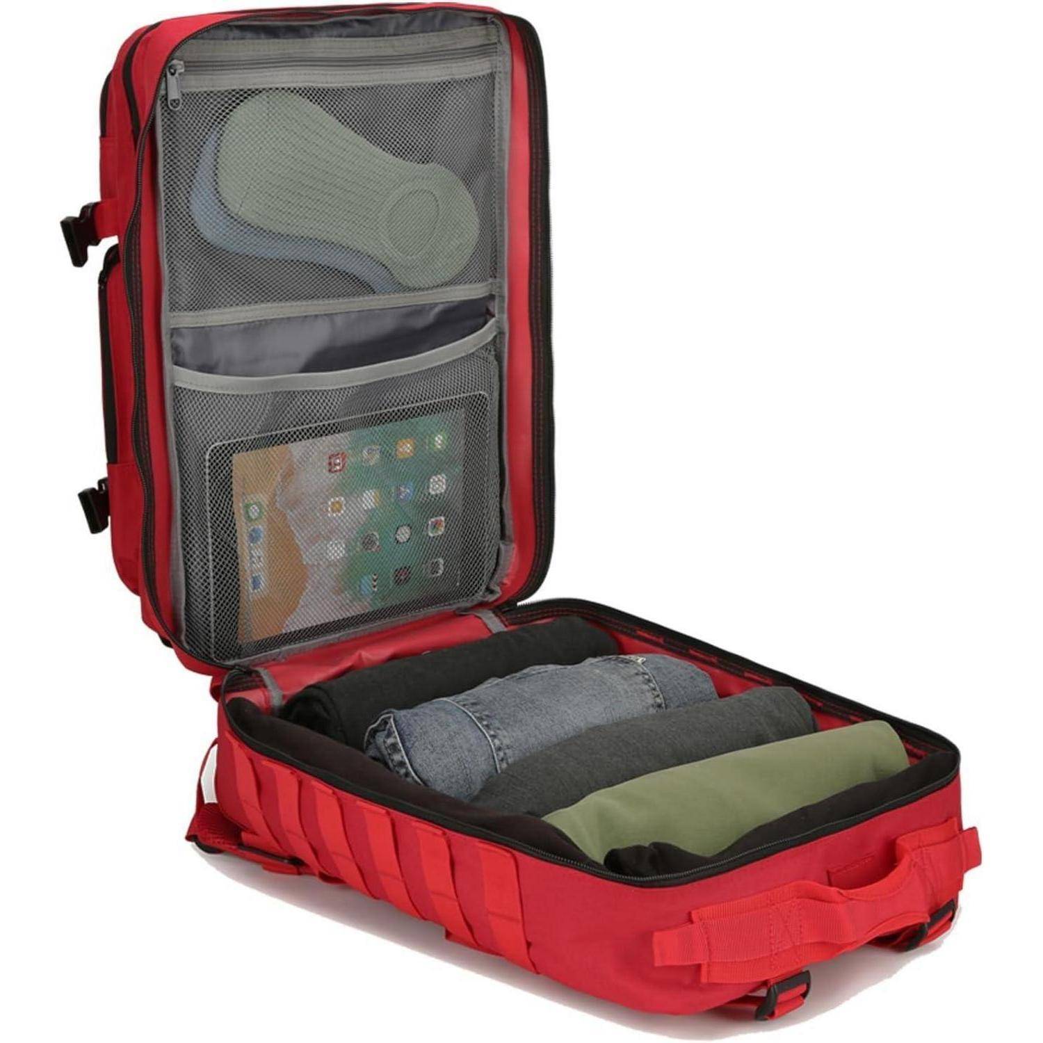 Rucksack 40L Taktischer Molle Fluchtrucksack Militär Rot