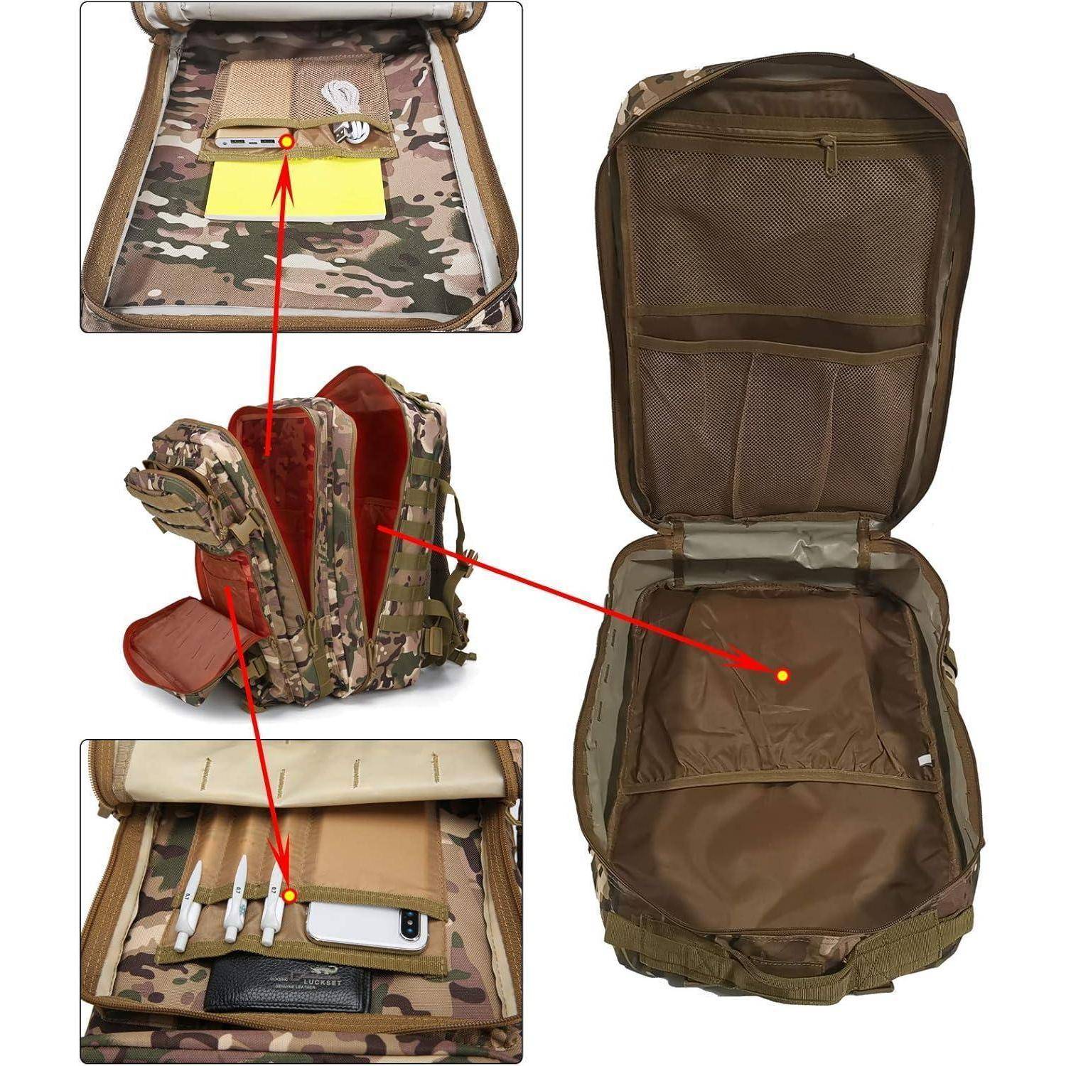 Rucksack 40L Taktischer Molle Survival Fluchtrucksack Cp