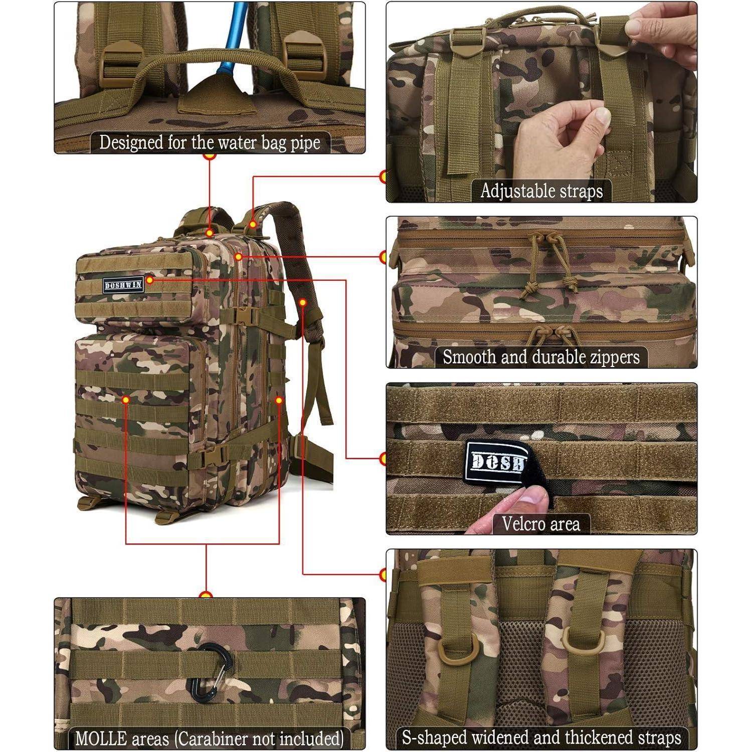 Rucksack 40L Taktischer Molle Survival Fluchtrucksack Cp