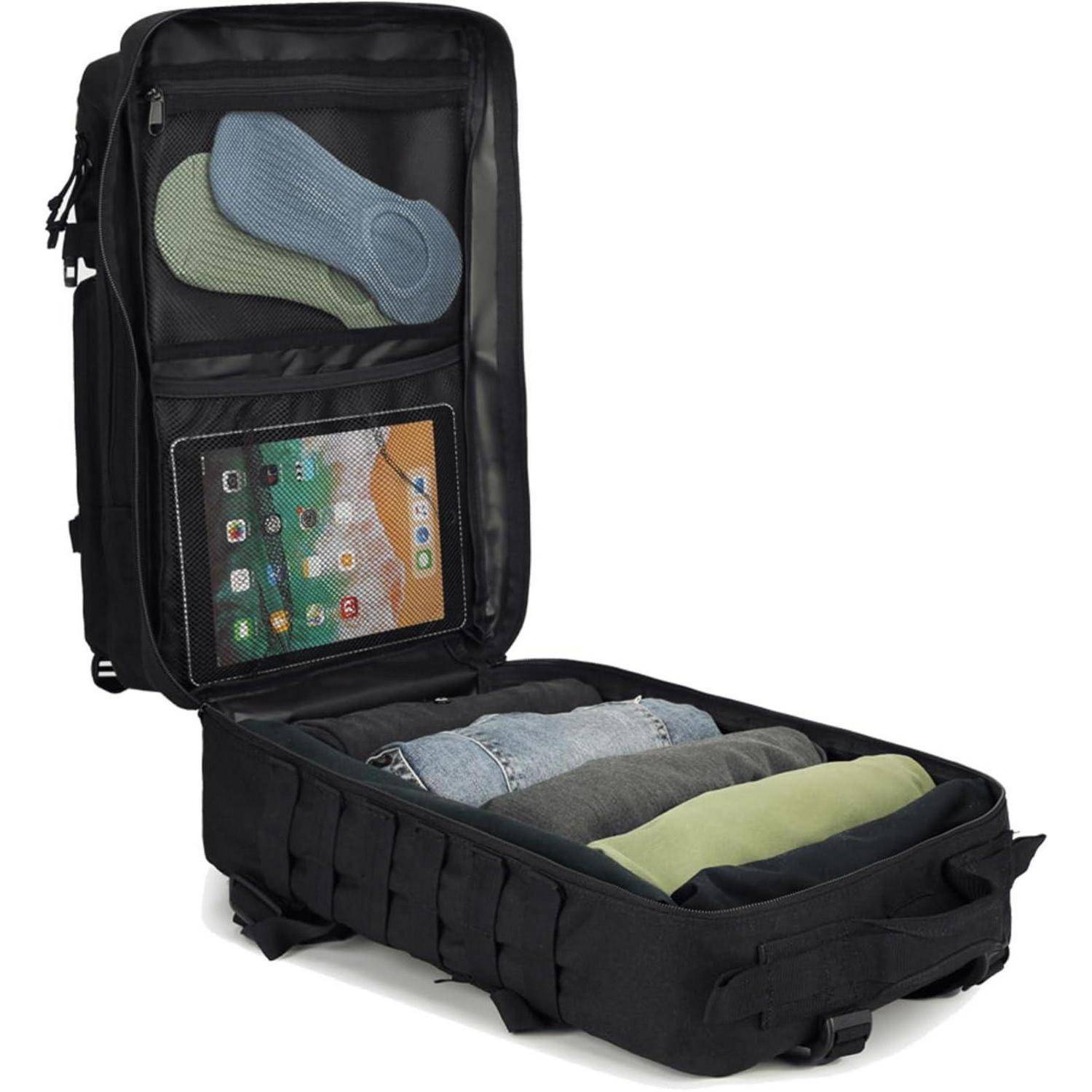 Rucksack 40L taktisch Militär Survival Molle Fluchtrucksack Schwarz