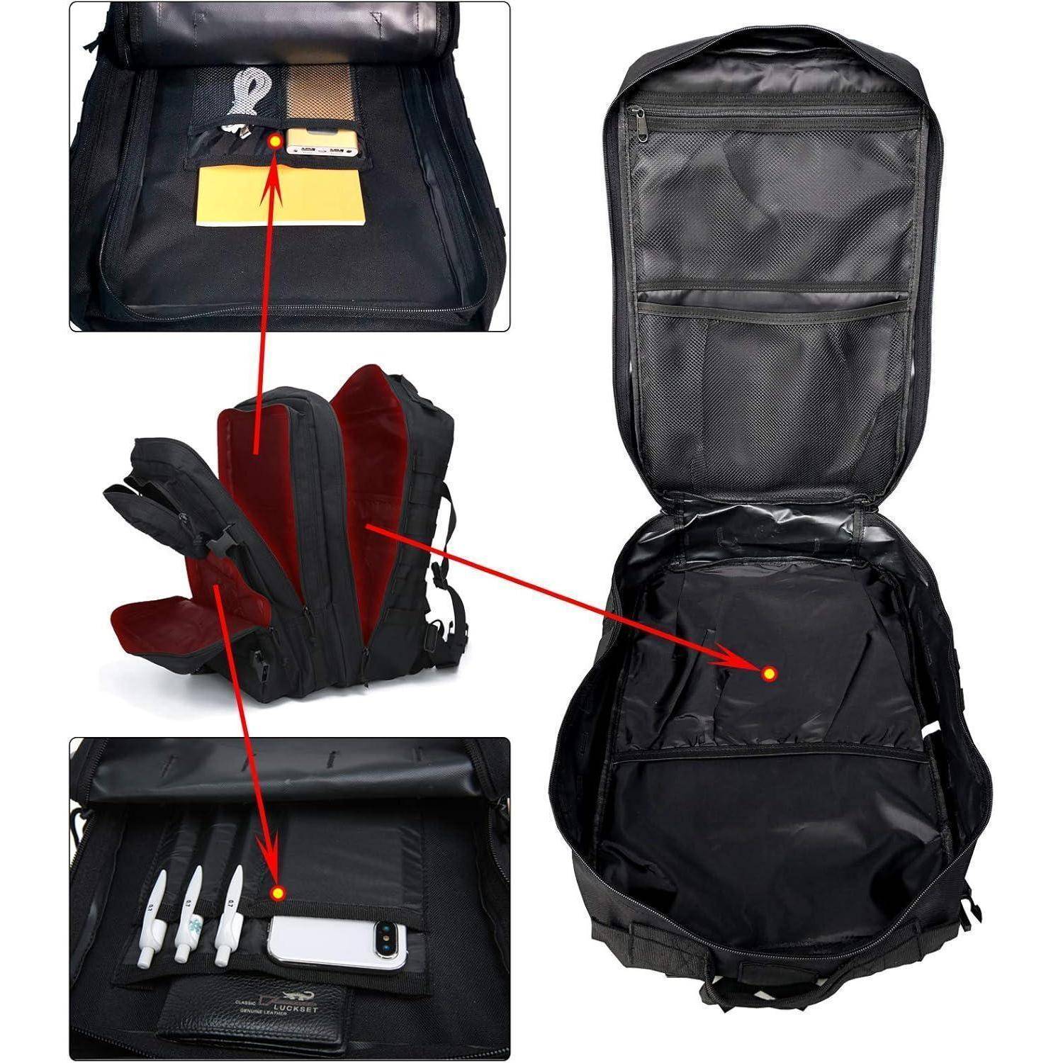 Rucksack 40L taktisch Militär Survival Molle Fluchtrucksack Schwarz