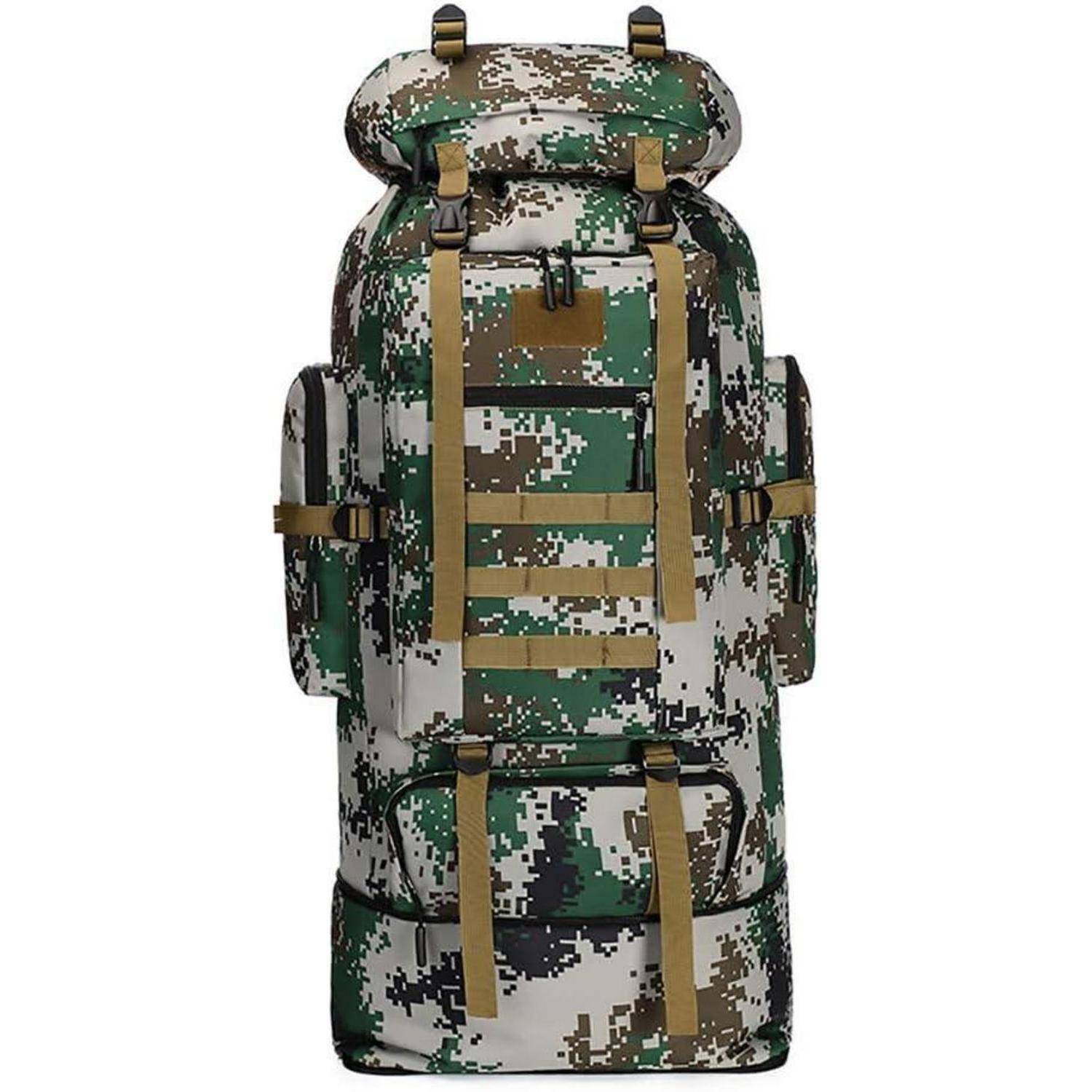 Trekkingrucksack Herren 100L Molle Camping Militär Jungle Camouflage