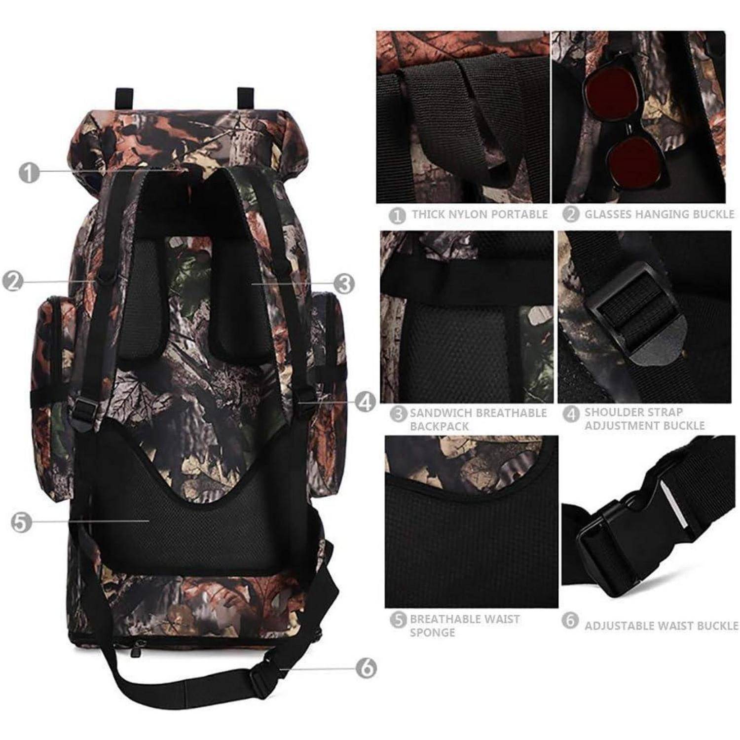 Trekkingrucksack Herren 100L Wasserdicht Molle Desert Camouflage