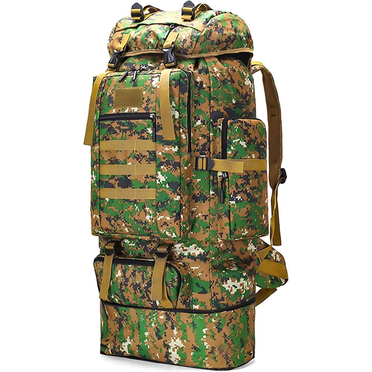 Trekkingrucksack Herren 100L Outdoor Wasserdicht Molle Grün