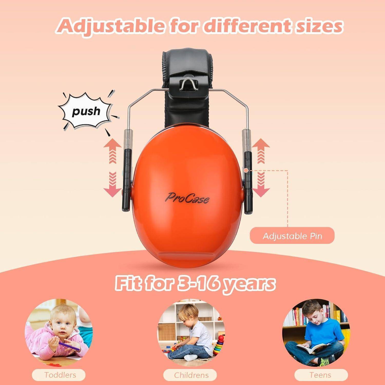 Gehörschutz Kinder Kapselgehörschutz NRR21dB 3bis12Jahre Orange 1