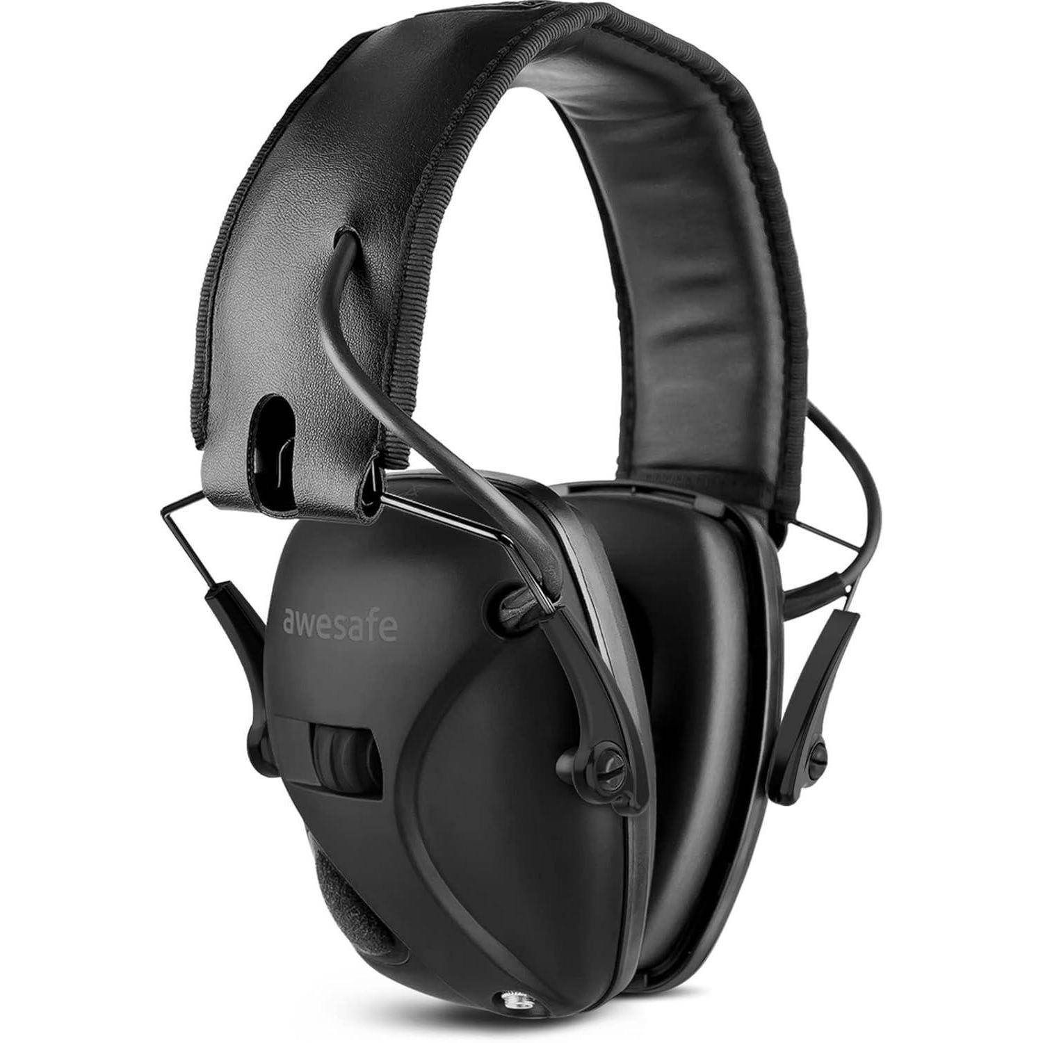 Schwarze Noise-Cancelling-Kopfhörer mit gepolstertem Kopfbügel, entwickelt zur Reduzierung von Umgebungsgeräuschen zum Schutz des Gehörs in lauten Umgebungen.