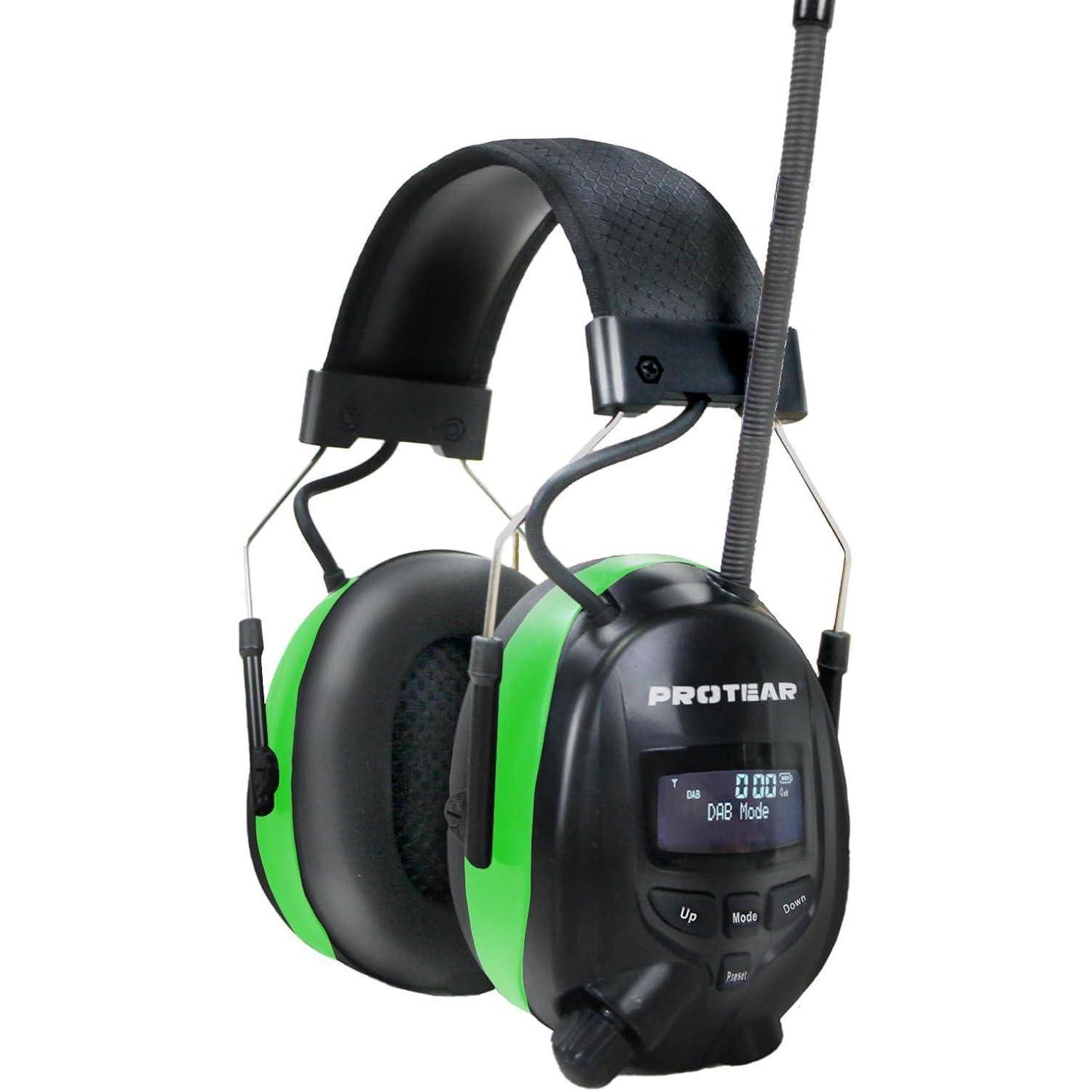 Gehörschutz Bluetooth 5.3 DAB FM SNR 30dB Akku Grün