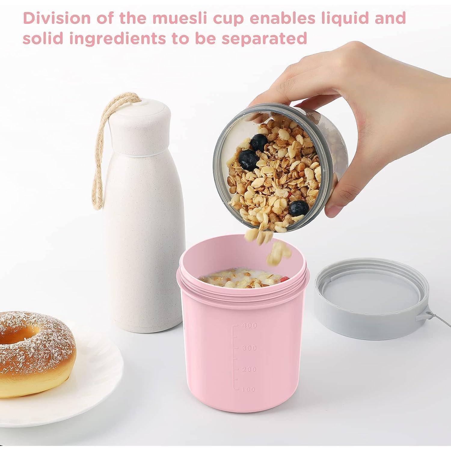 Müslibecher to Go Becher 560ml+310ml Auslaufsicher Joghurtbecher