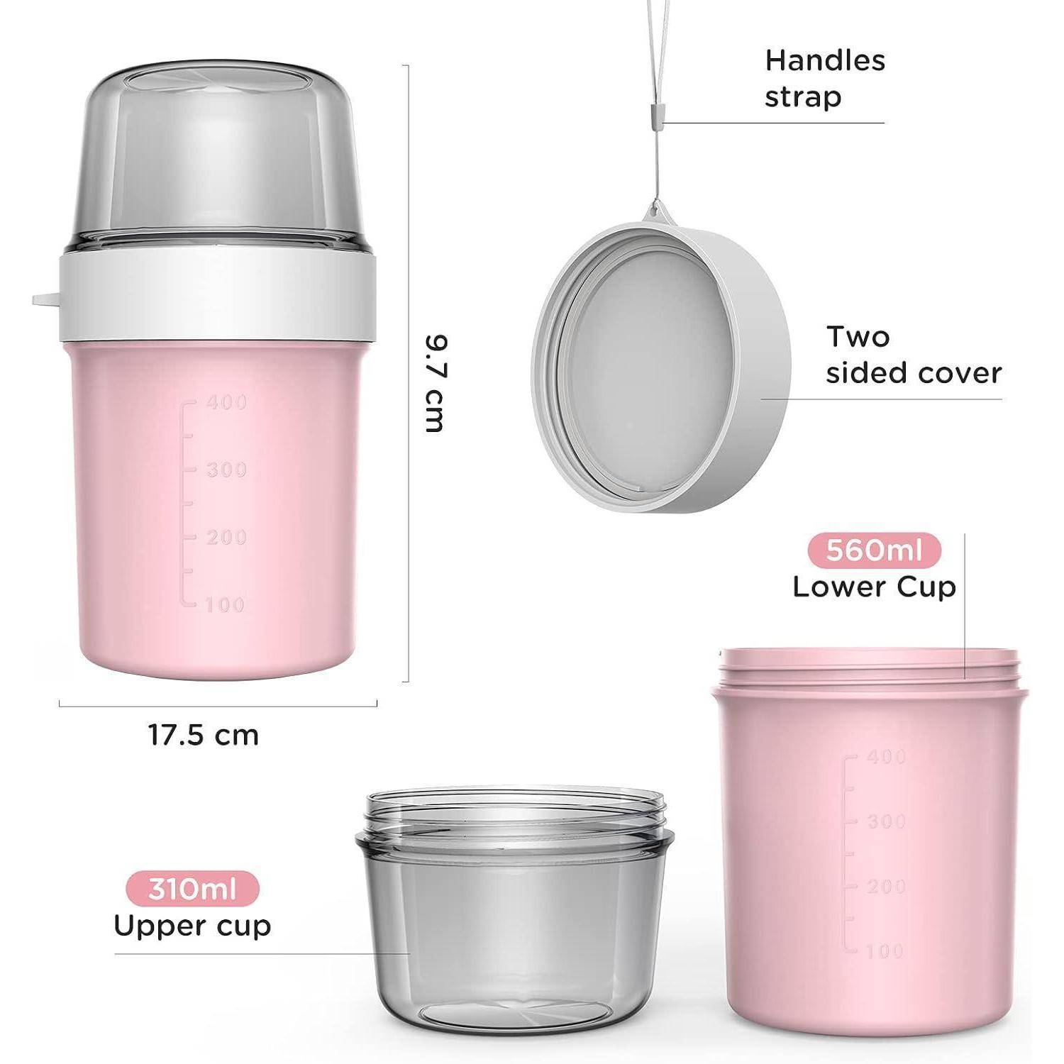 Müslibecher to Go Becher 560ml+310ml Auslaufsicher Joghurtbecher
