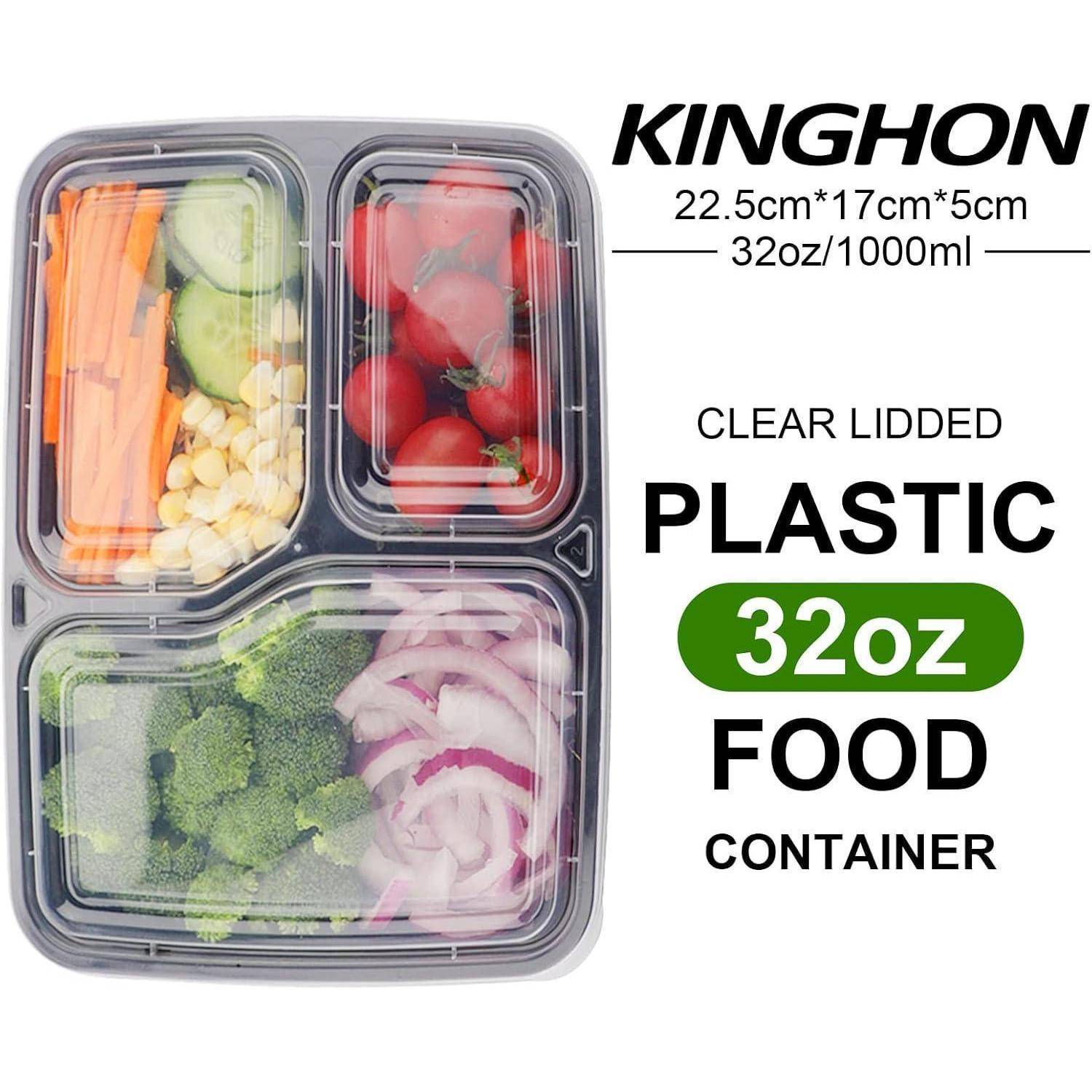 3-Fach Meal Prep Container Bento Boxen 10er Pack 32 oz 3 Compartment