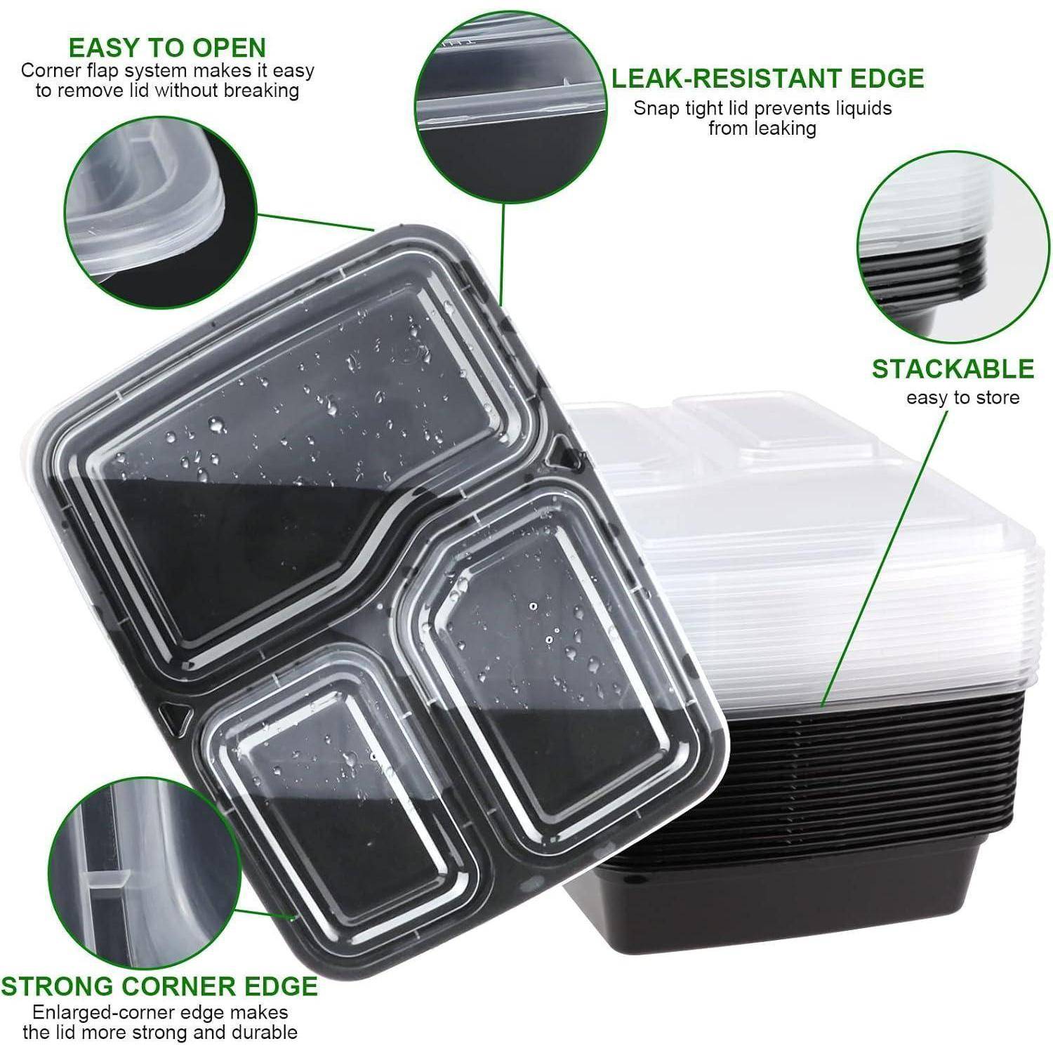 3-Fach Meal Prep Container Bento Boxen 10er Pack 32 oz 3 Compartment