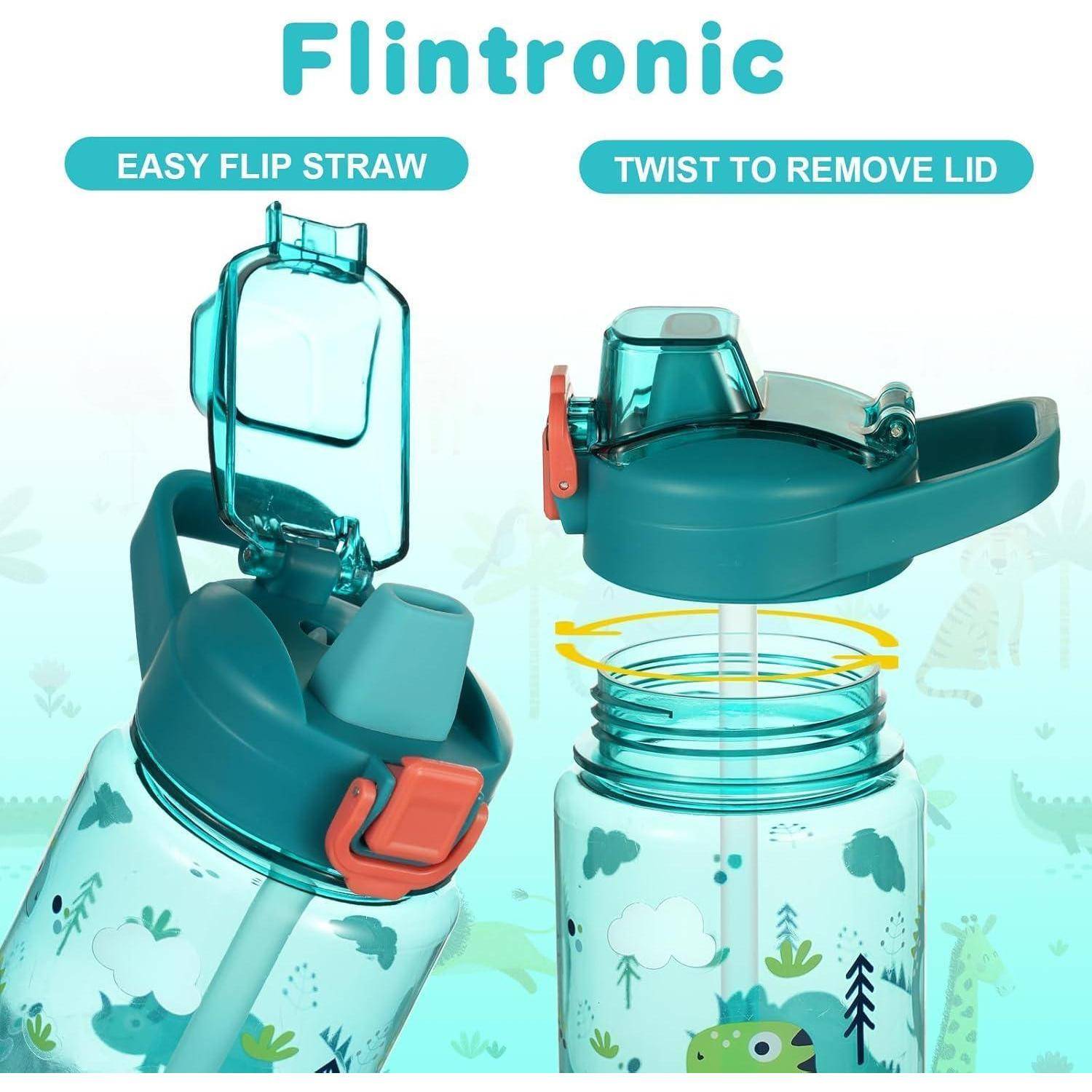 600ml Trinkflasche Kinder mit Strohhalm, BPA-frei, Sportwasserflasche