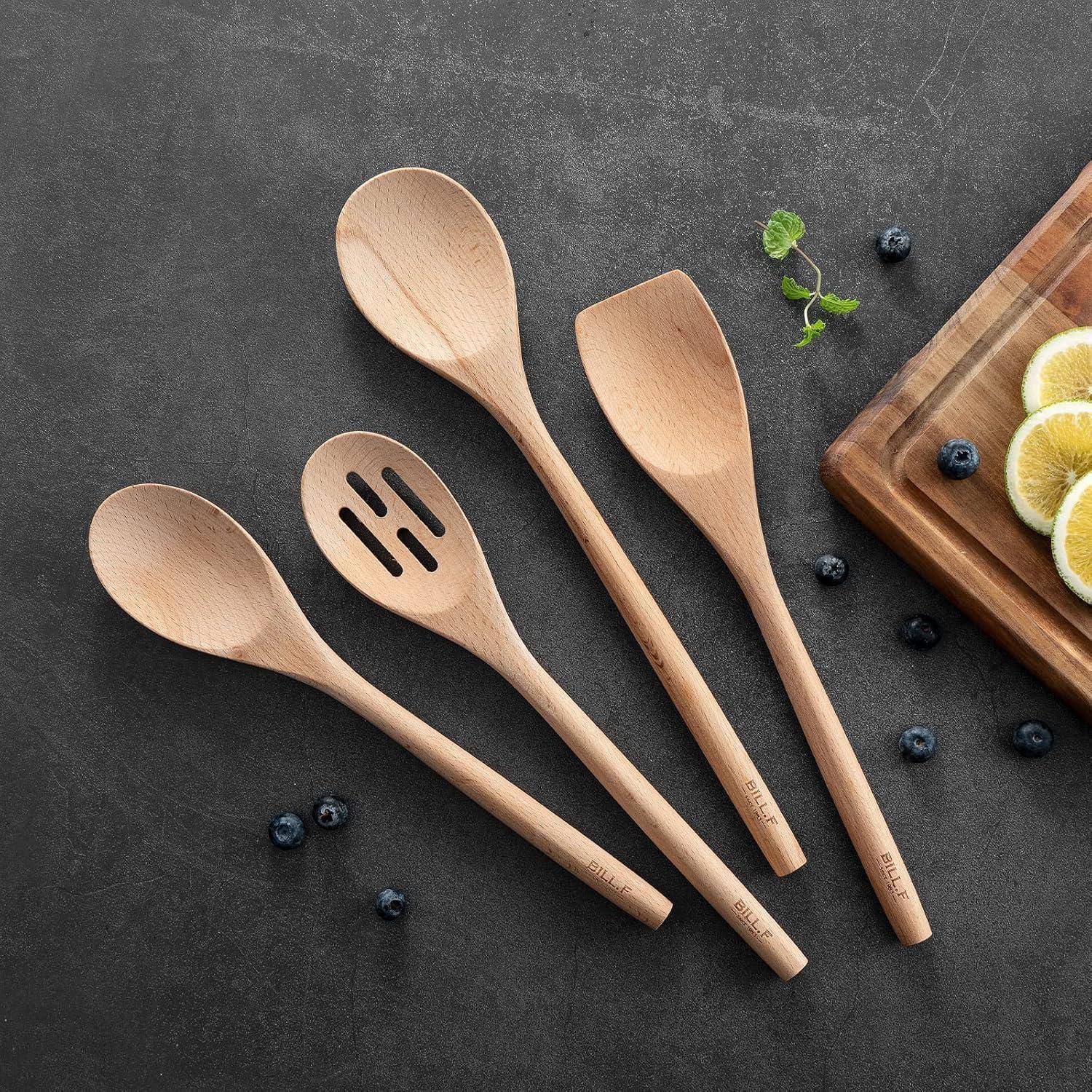 Holz Küchenutensilien Set mit