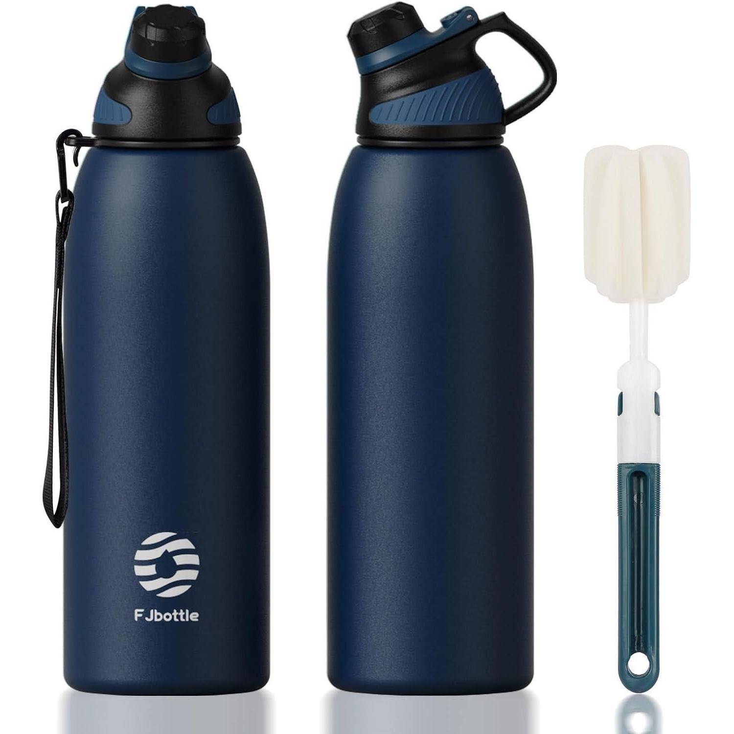 Trinkflasche Edelstahl BPAfrei Auslaufsicher Dunkelblau 1500 ml