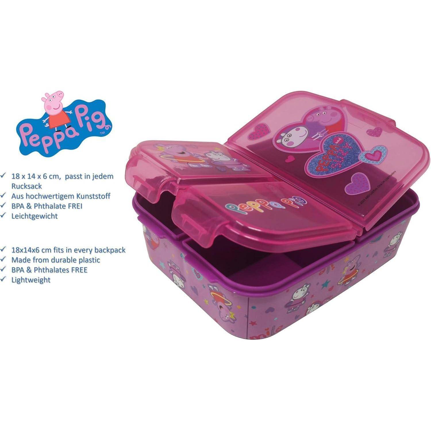 Brotdose Kinder Lunchbox Sandwichbox Fächer BPA Pig