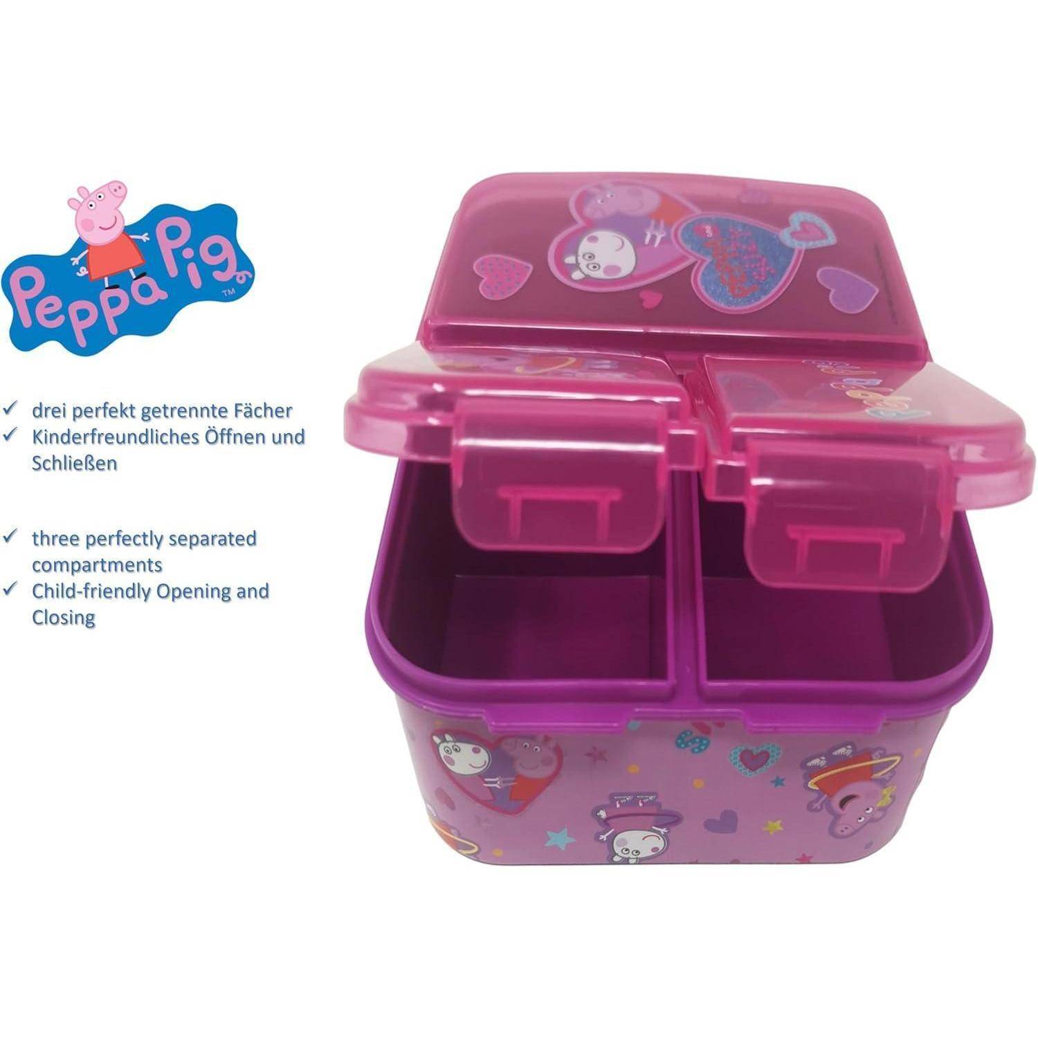 Brotdose Kinder Lunchbox Sandwichbox Fächer BPA Pig