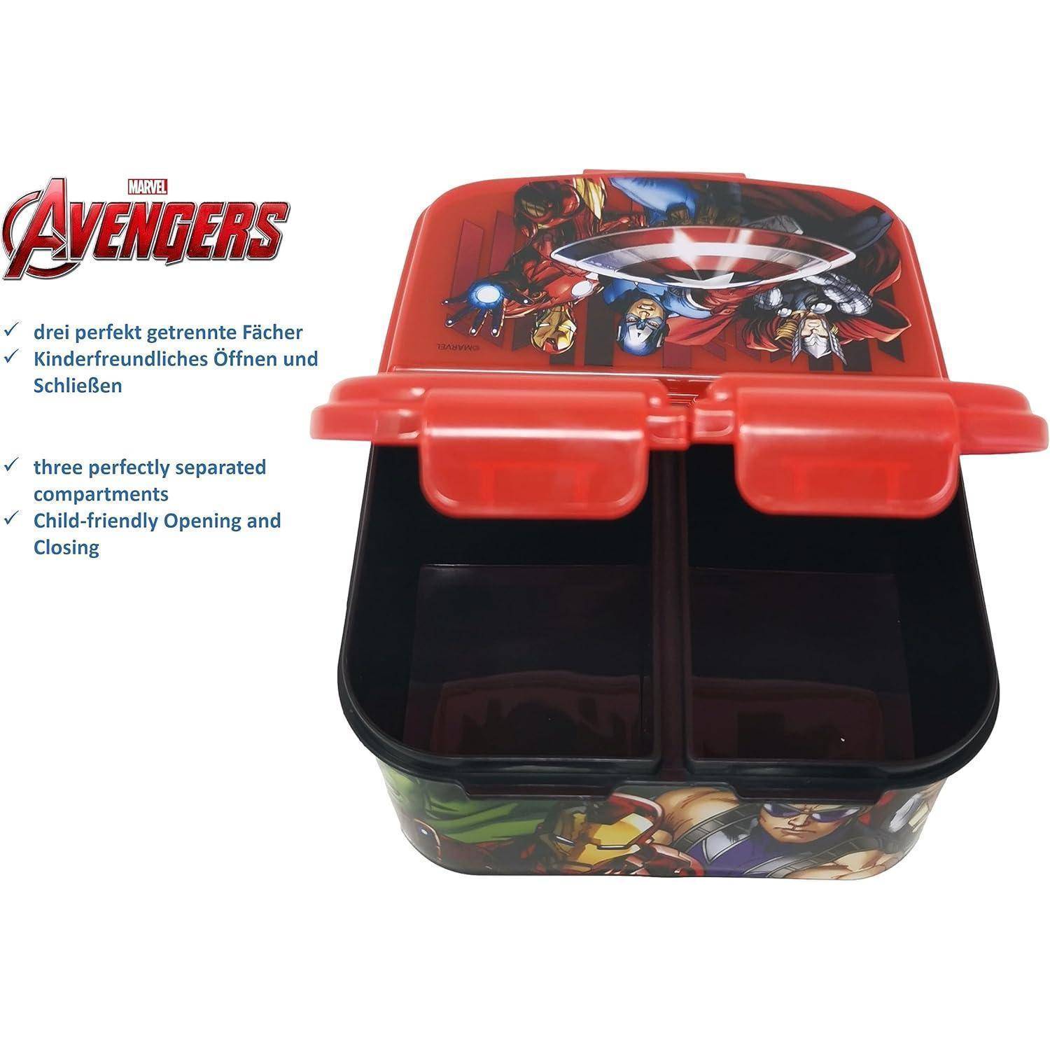 Brotdose Lunchbox Fächer Unterteilung Kinder BPAfrei Avengers Heroes