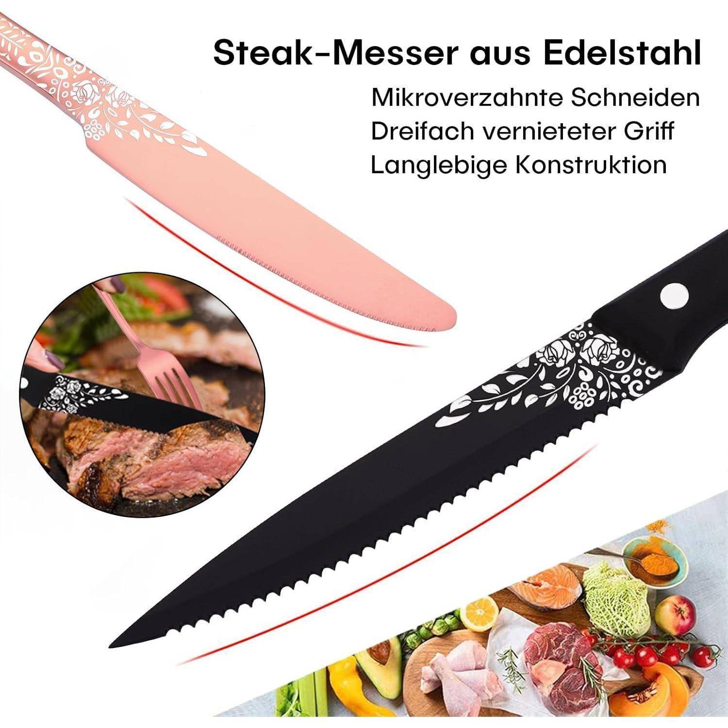 Besteck 36teilig Rosegold Edelstahl 36-Teiliges Roségold