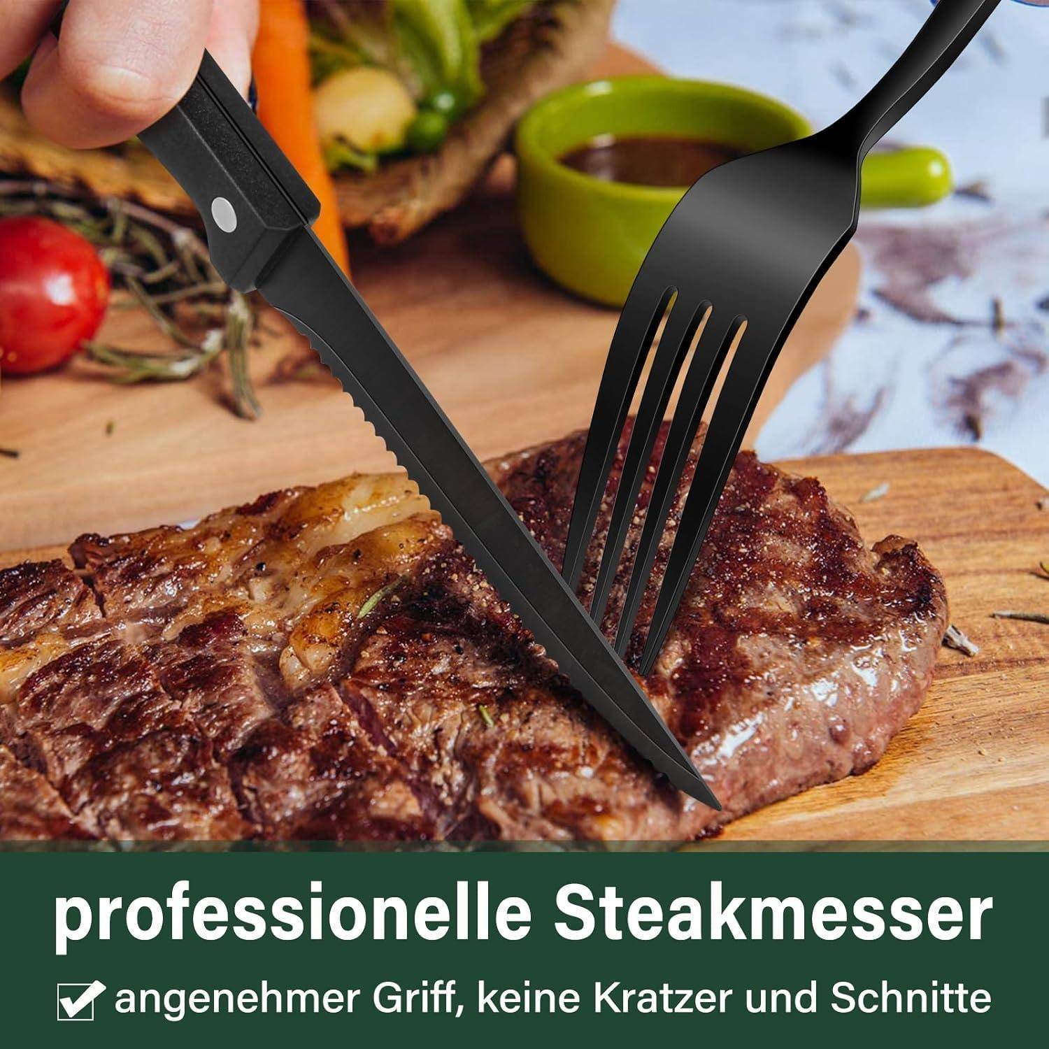 Besteckset Edelstahl 36teilig 6 Personen quadratische Kanten